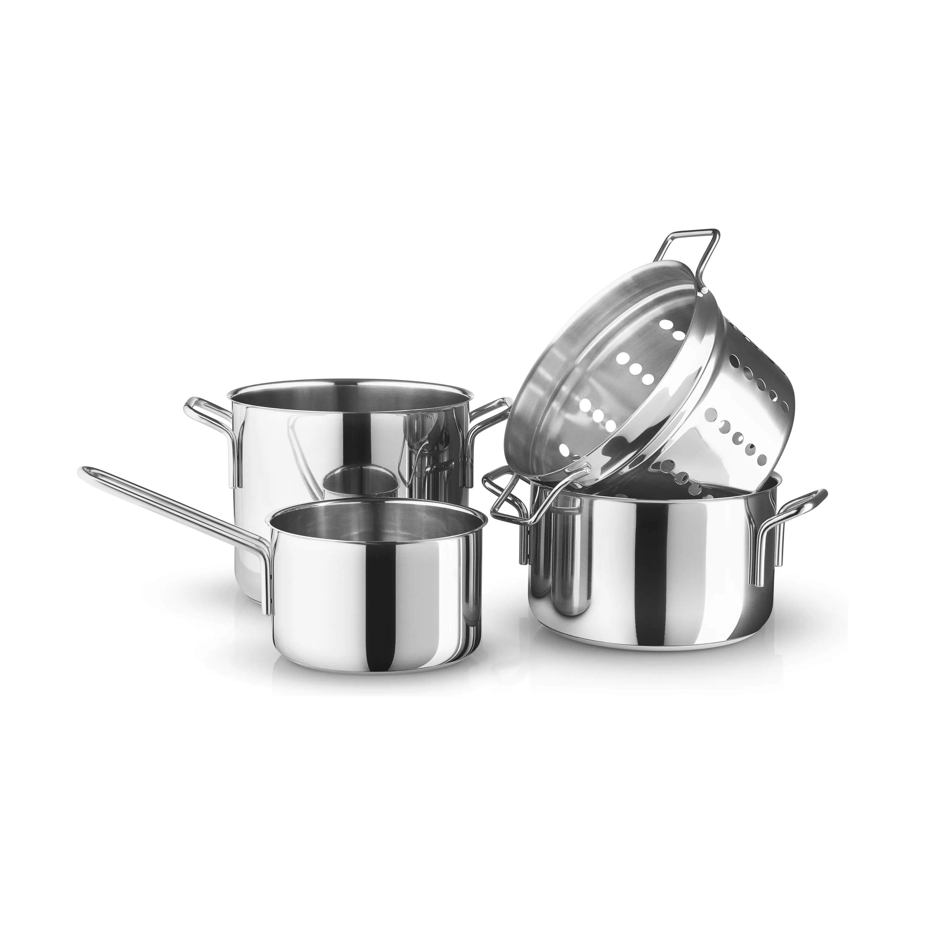 Stainless Steel Grydesæt - 4 dele, polished steel, large
