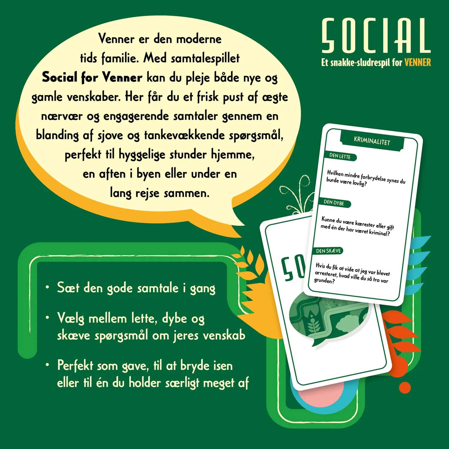 Spilbræt Spil Kortspil - Social - Venner i Grøn, 2