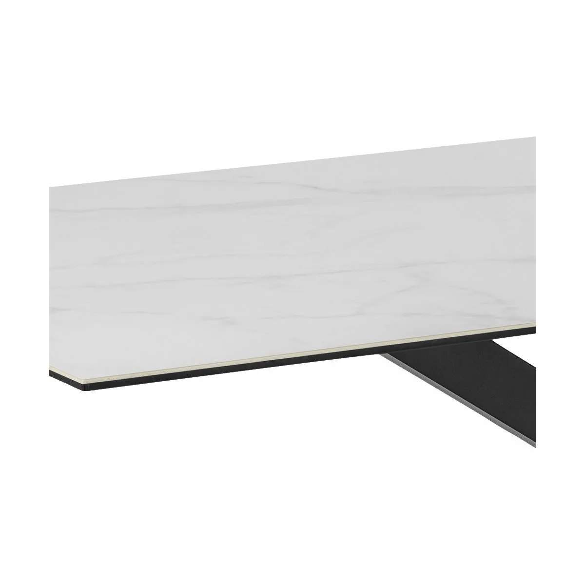 CASA Living Spiseborde Heaven Spisebord i Hvid Akranes/sort, H75,5 x B200 x L100 cm, 5