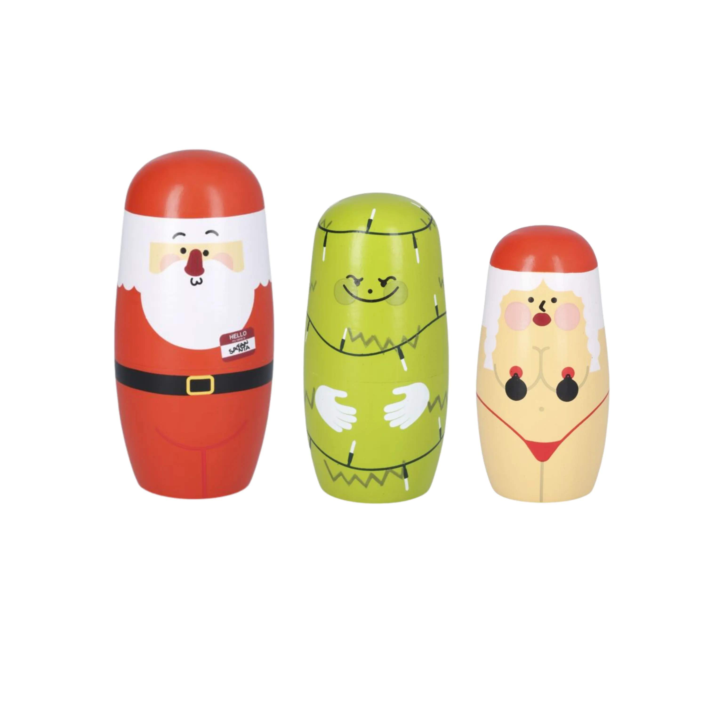 Spring Copenhagen Julefigurer Crazy Xmas Expressions Julefigurer – 3 stk. i Multifarvet, 1