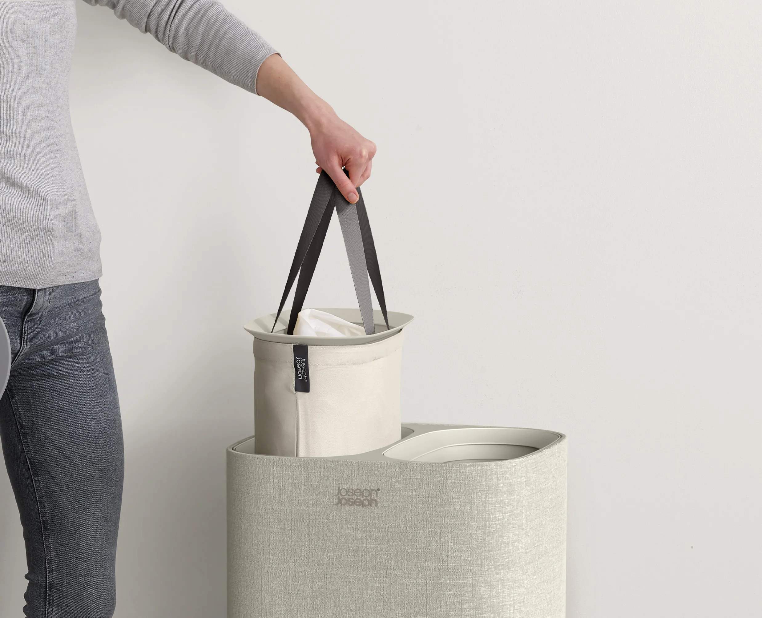 Joseph Joseph Vasketøjskurve Tota II Tota Vasketøjskurv i Ecru, 60 L, 5