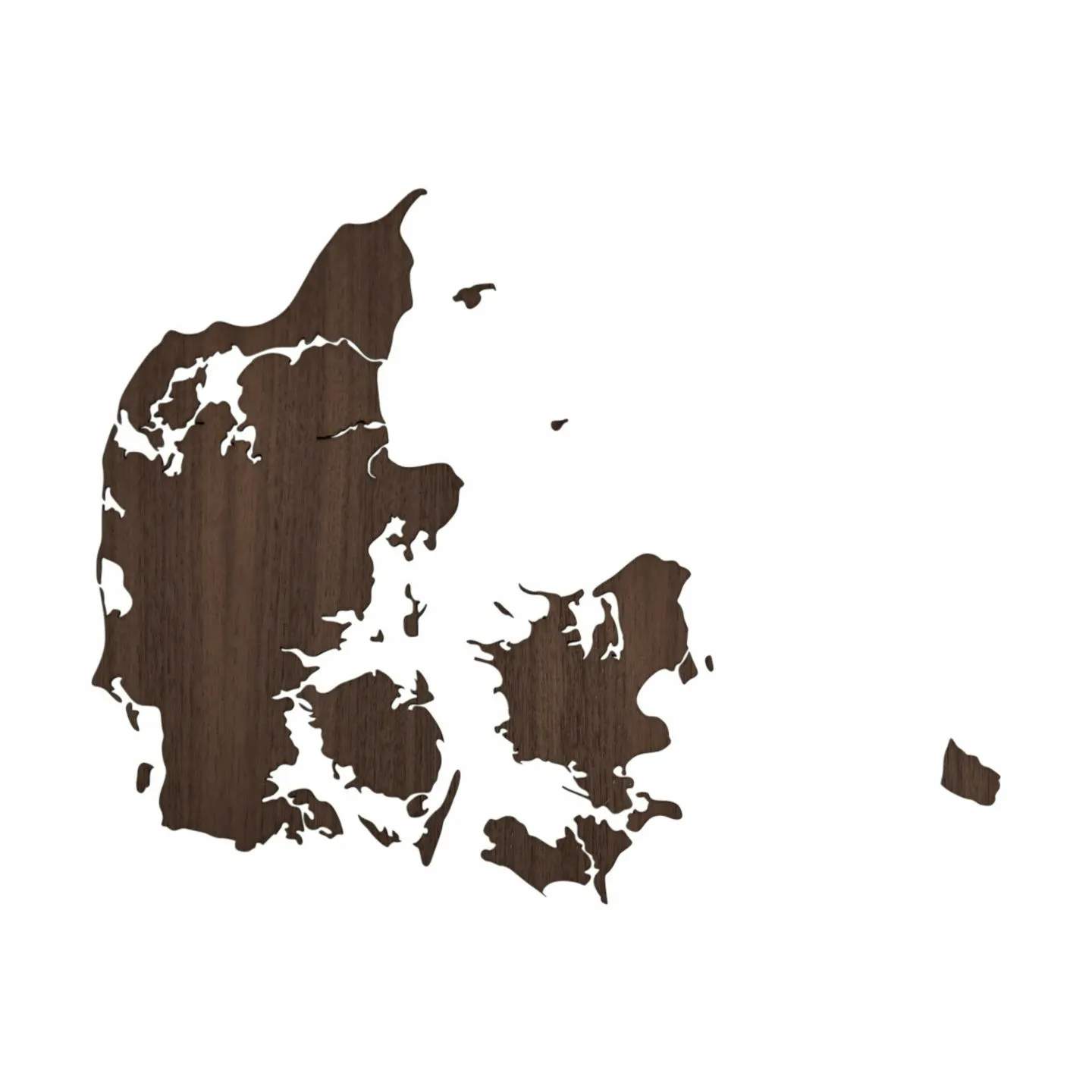 Danmarkskort, valnøddetræ, large