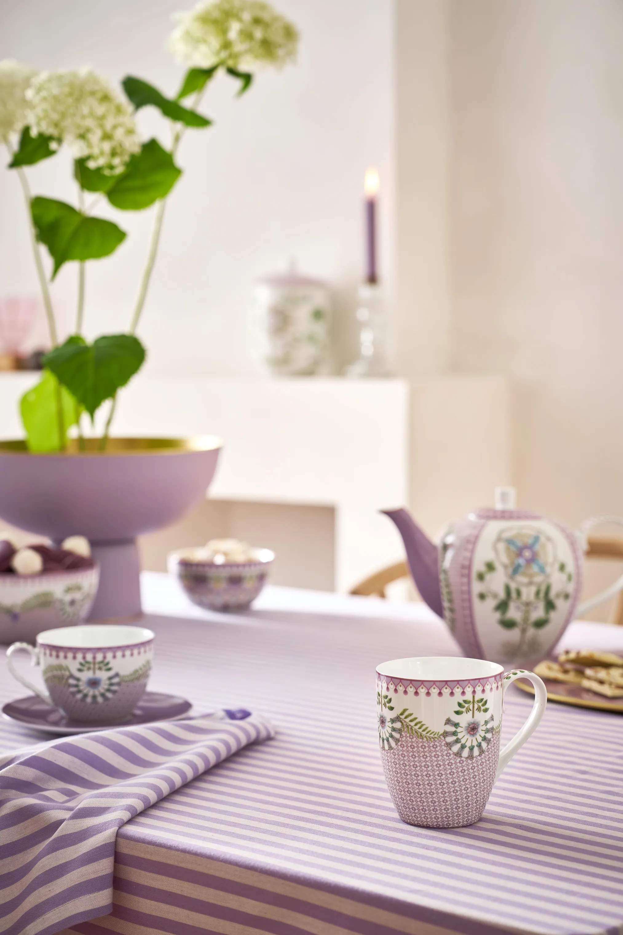 PIP Studio Krus og kopper med hank Lily & Lotus Krus - 2 stk. i Lilac, 35 cl, 3
