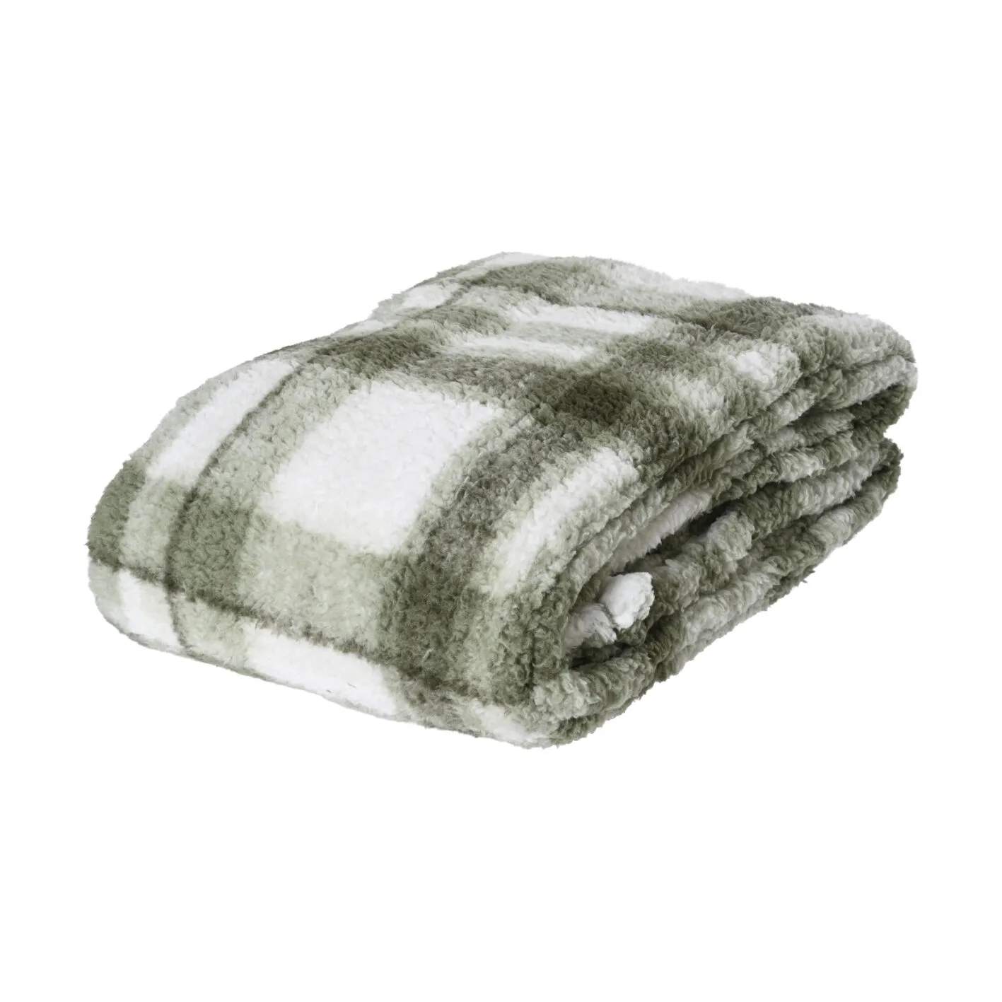Plaid, grøn/hvid, large