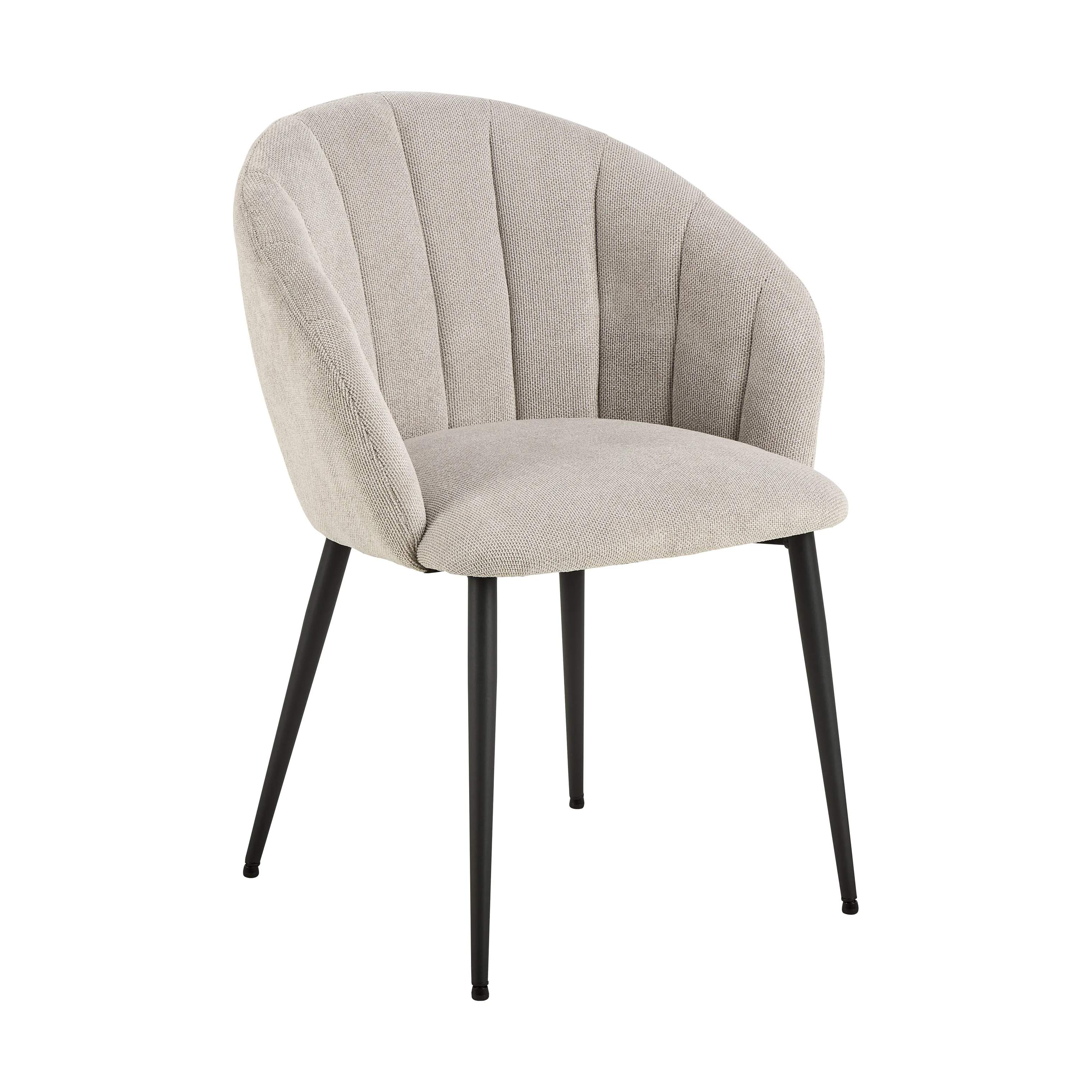 CASA Living Spisebordsstole Daniella Spisebordsstol i Beige/mat sort, 4