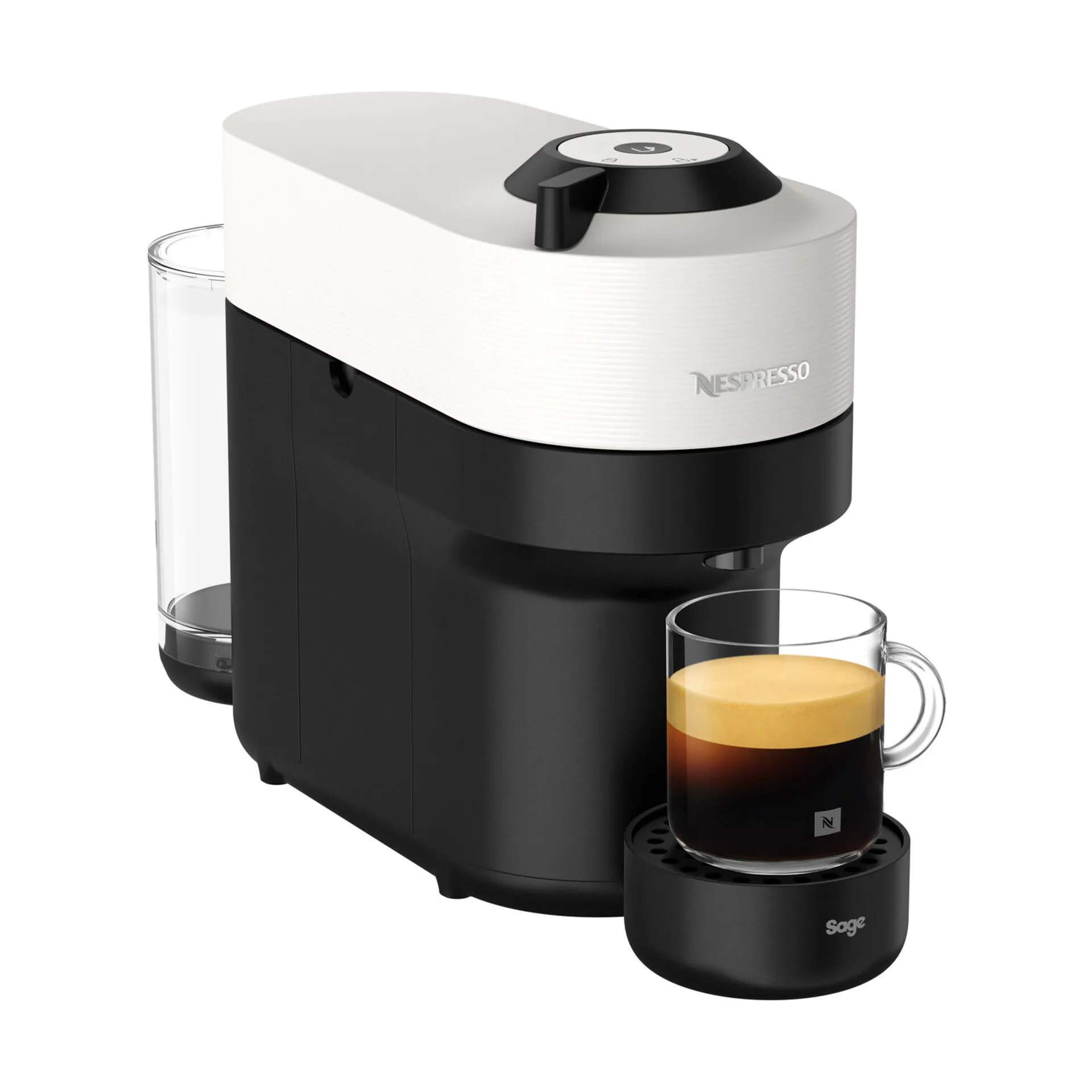 Sage Nespresso kapselmaskiner Vertuo Pop+ Deluxe Kapsel Kaffemaskine i Coconut White, 1