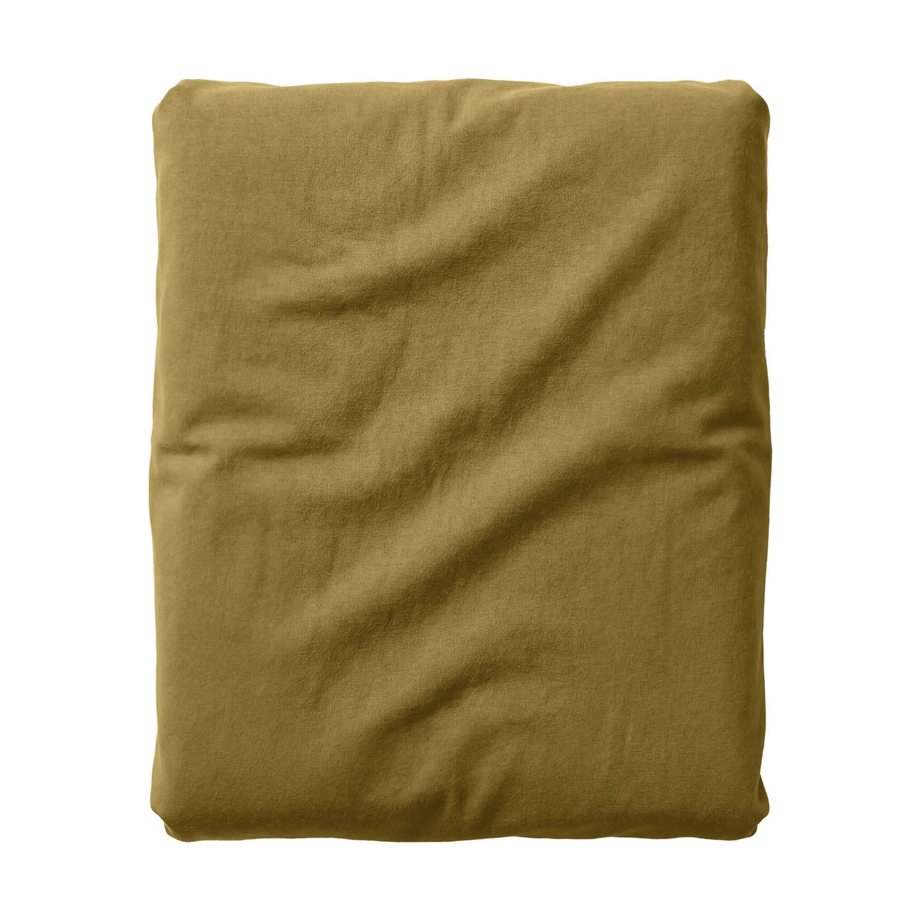 Essenza Lagner Fine Organic Jersey Boxlagen i Olive, B160 x L220 cm, 1