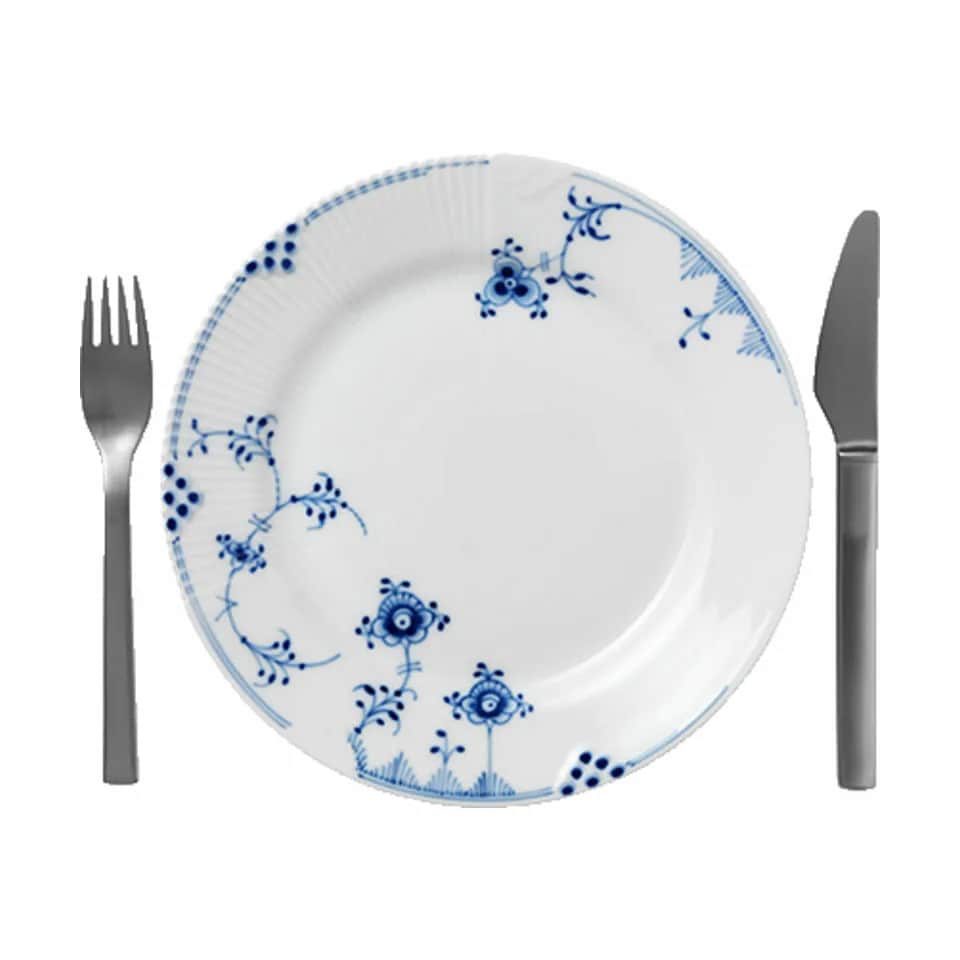 Royal Copenhagen Frokosttallerkener Blå Elements Frokosttallerken i Koboltblå/hvid, 22 cm, 4