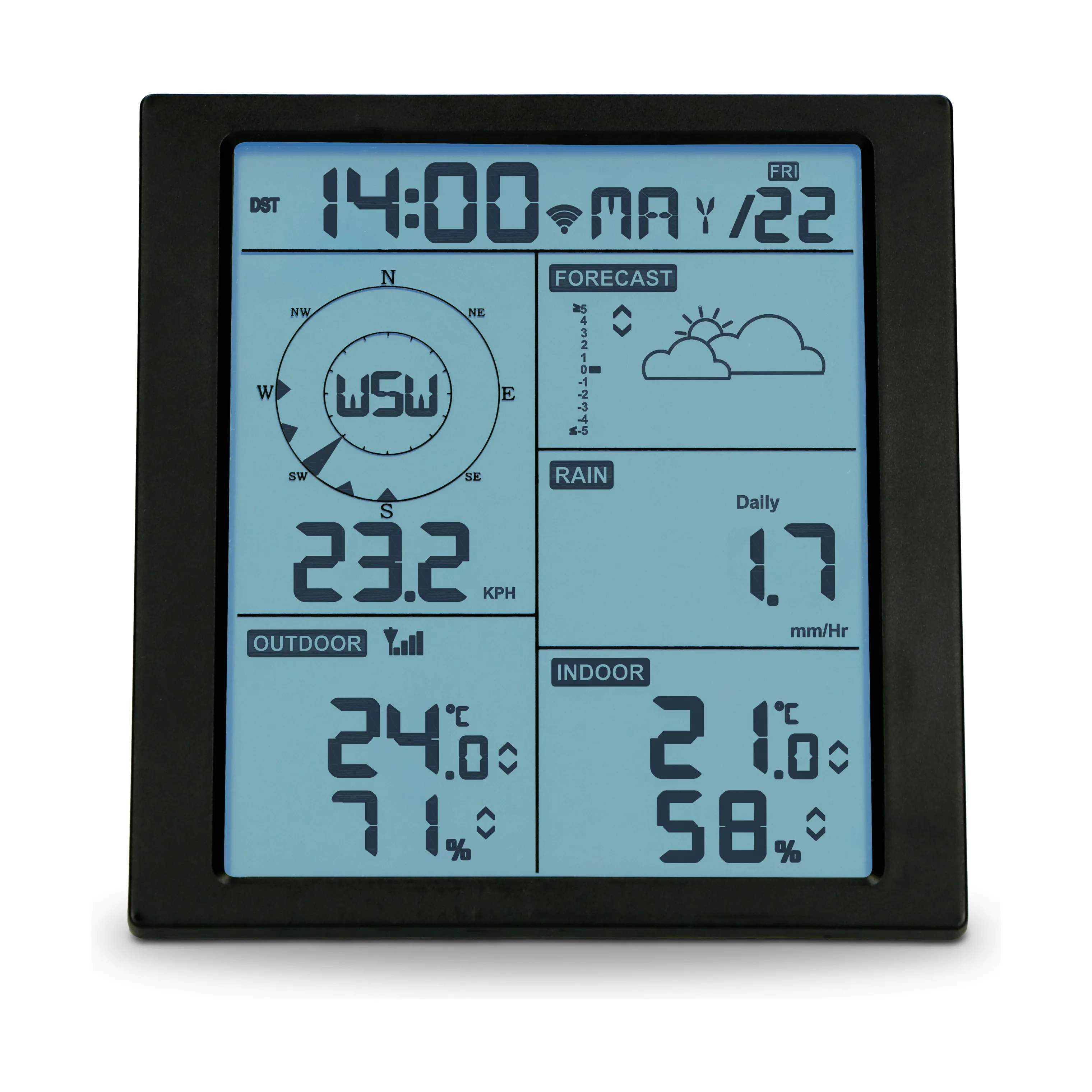 Alecto Home Vejrstationer Vejrstation WS-5200 i sort, 3