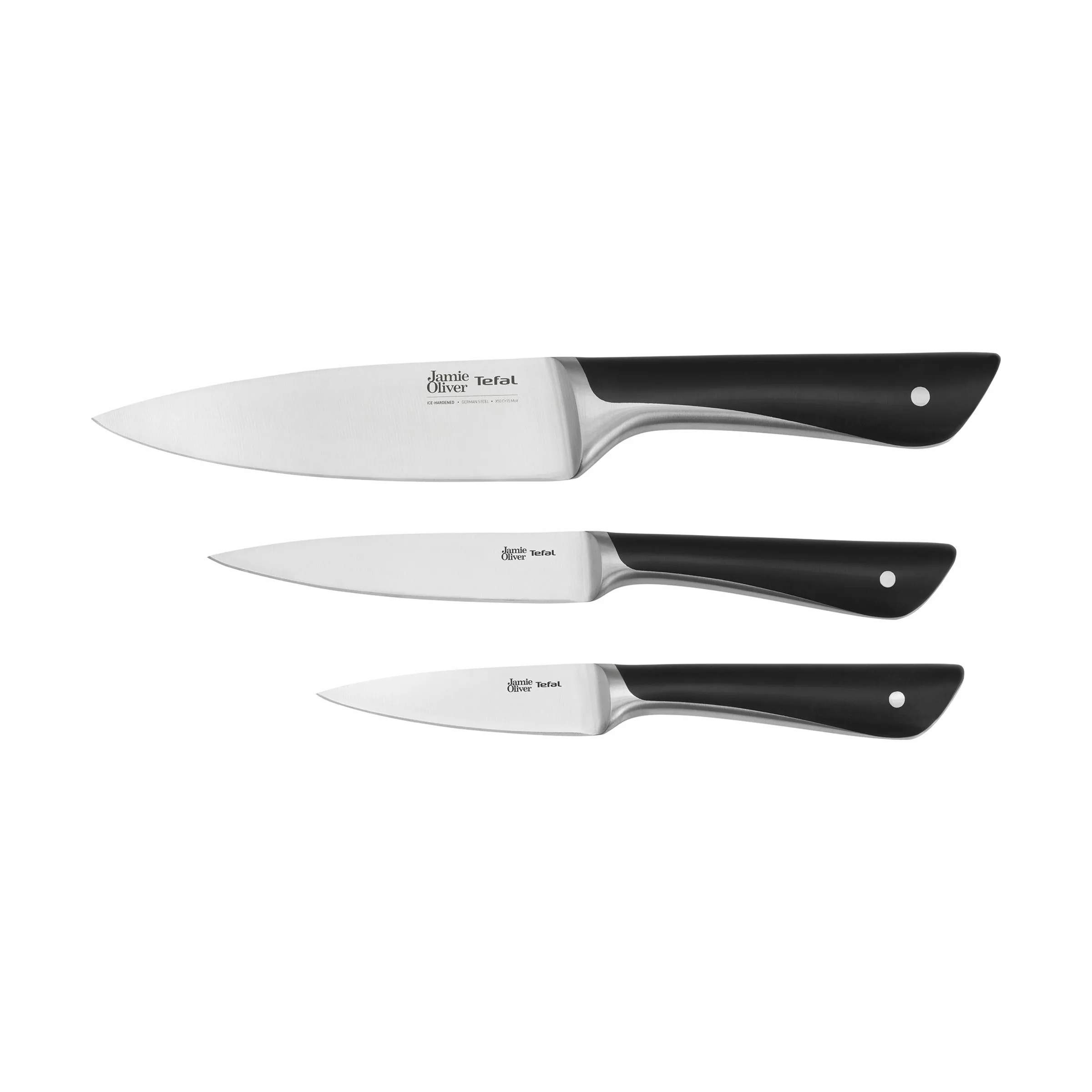 Jamie Oliver by Tefal Knivsæt - 3 - L 15/12/9 cm - Inkl. kokkekniv, urtekniv og universalkniv | Imerco