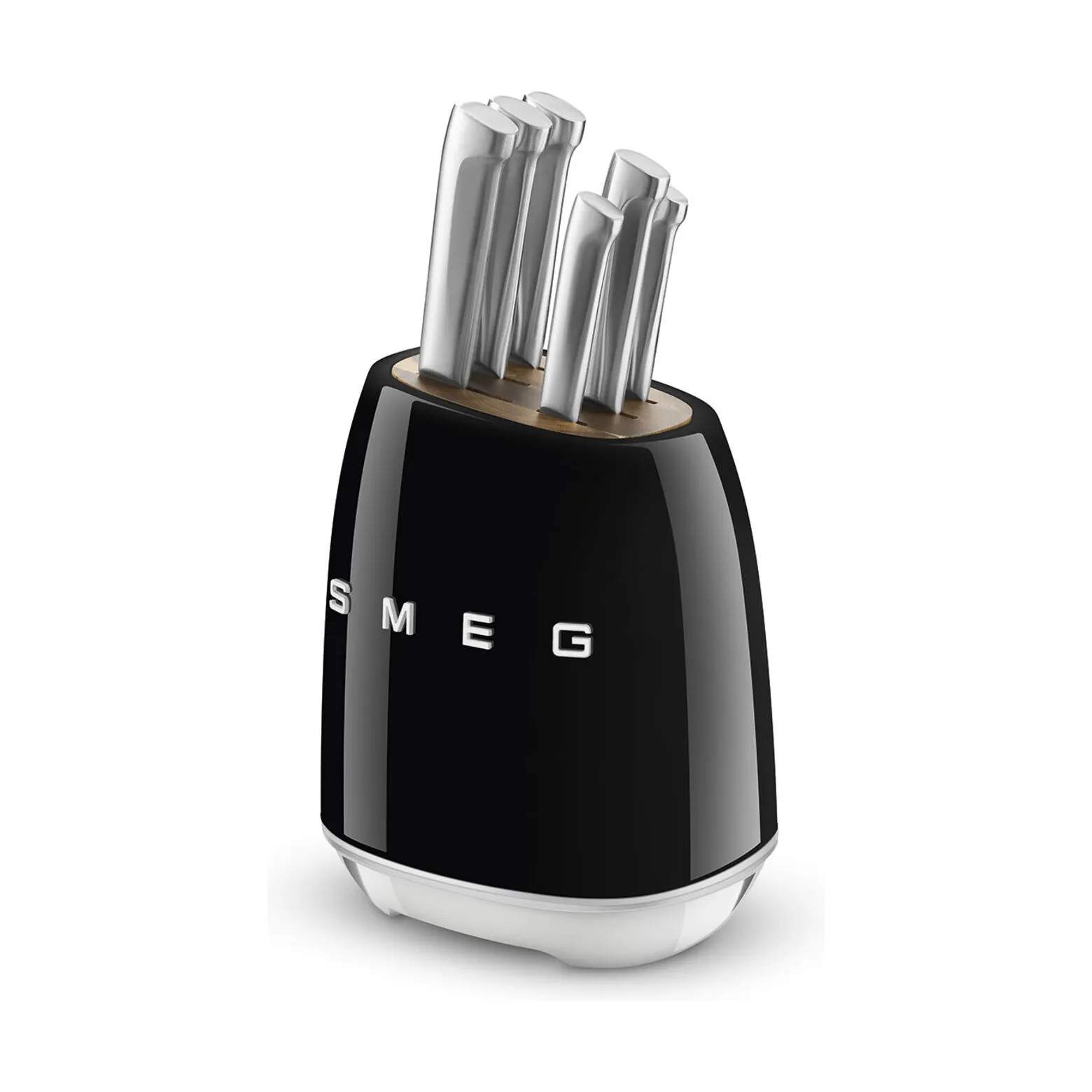 Smeg Knivblokke med knive 50's Style Knivbloksæt - 7 dele i Sort, 3