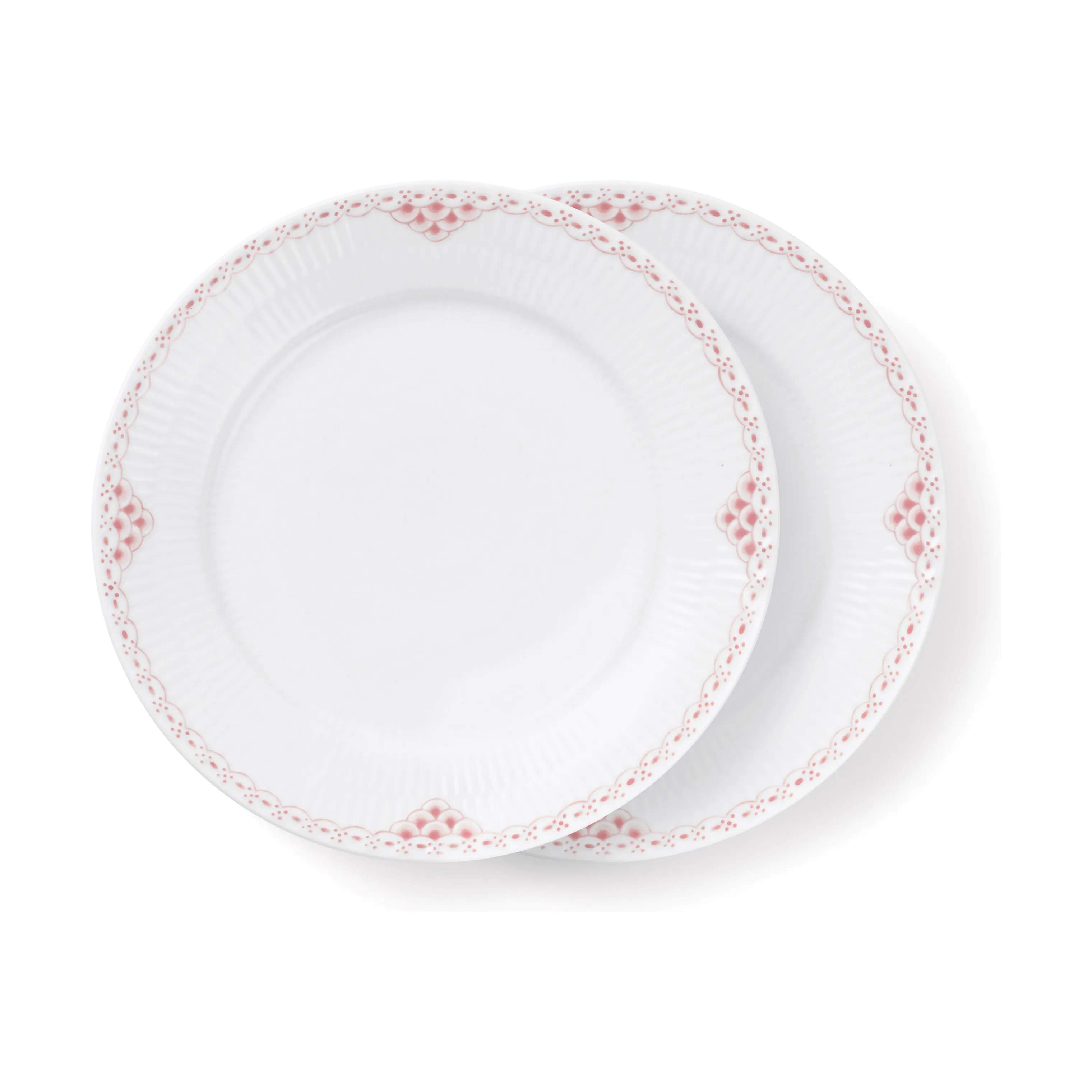 Royal Copenhagen Frokosttallerkener Koral Riflet Blonde Frokosttallerken - 2 stk. i Hvid/koral, 1