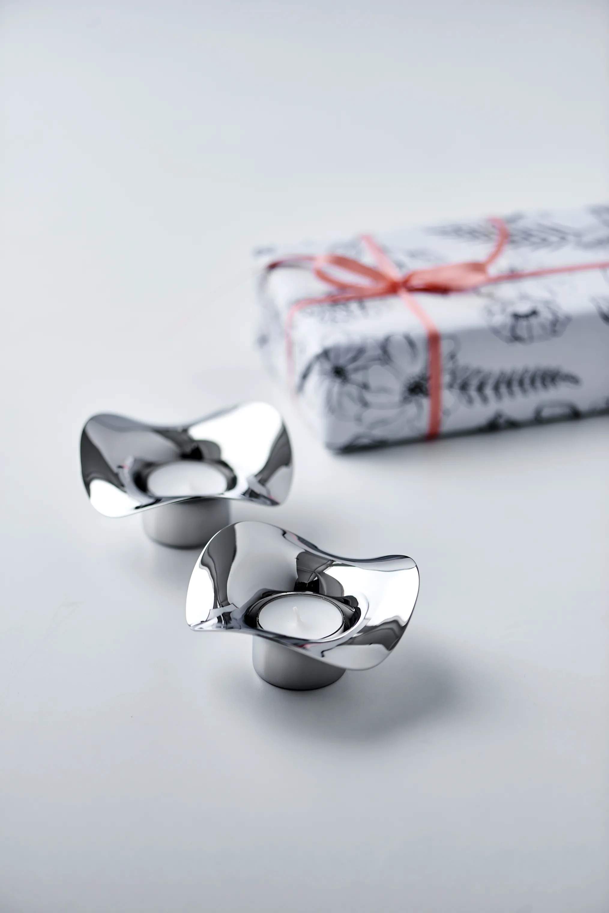 Georg Jensen Fyrfadsstage Cobra Fyrfadsstage - 2 stk. i Blank/Stål, 4,9 cm, 2