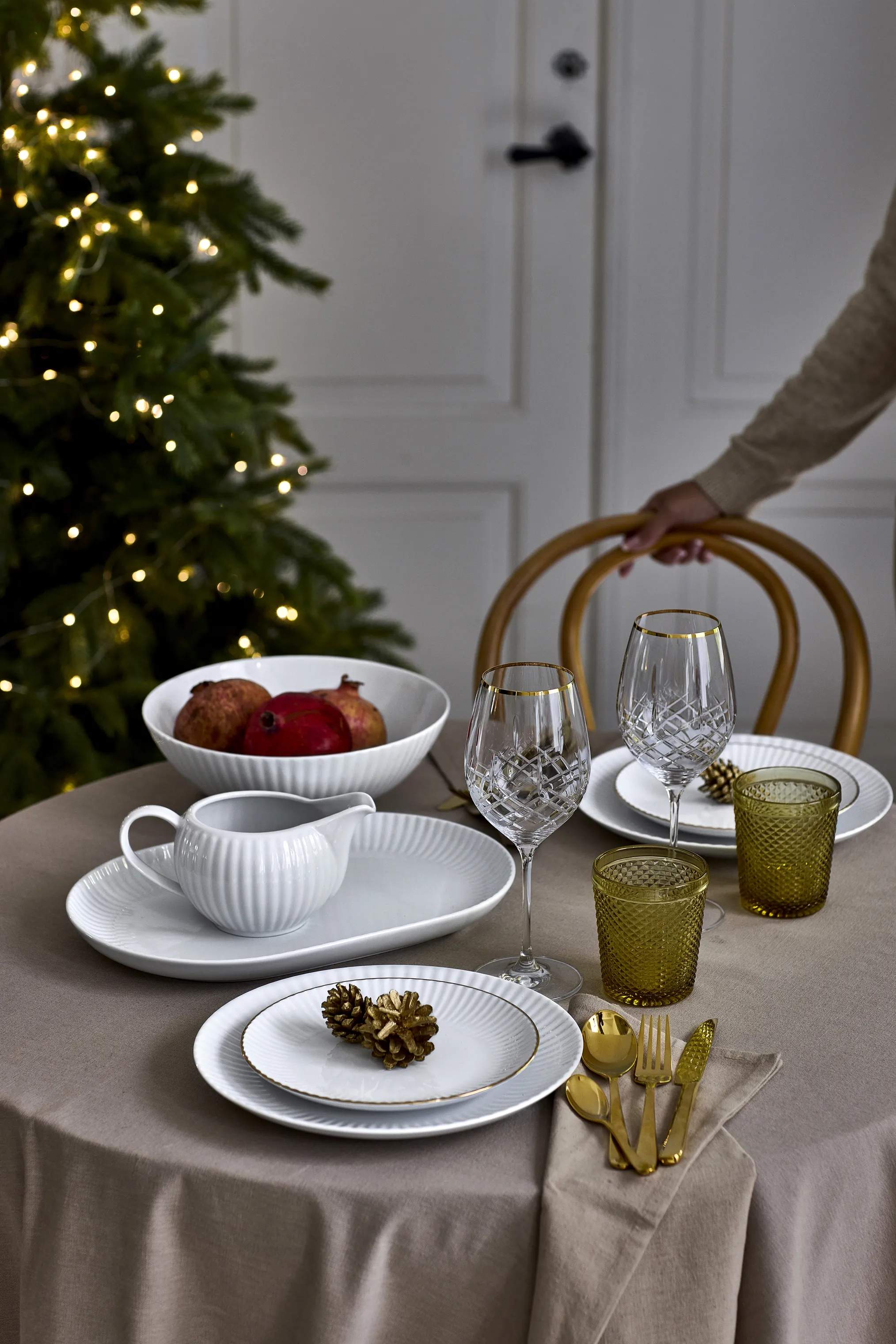 CASA Living Frokosttallerkener Daisy Gold Frokosttallerken i Hvid/guld, 3
