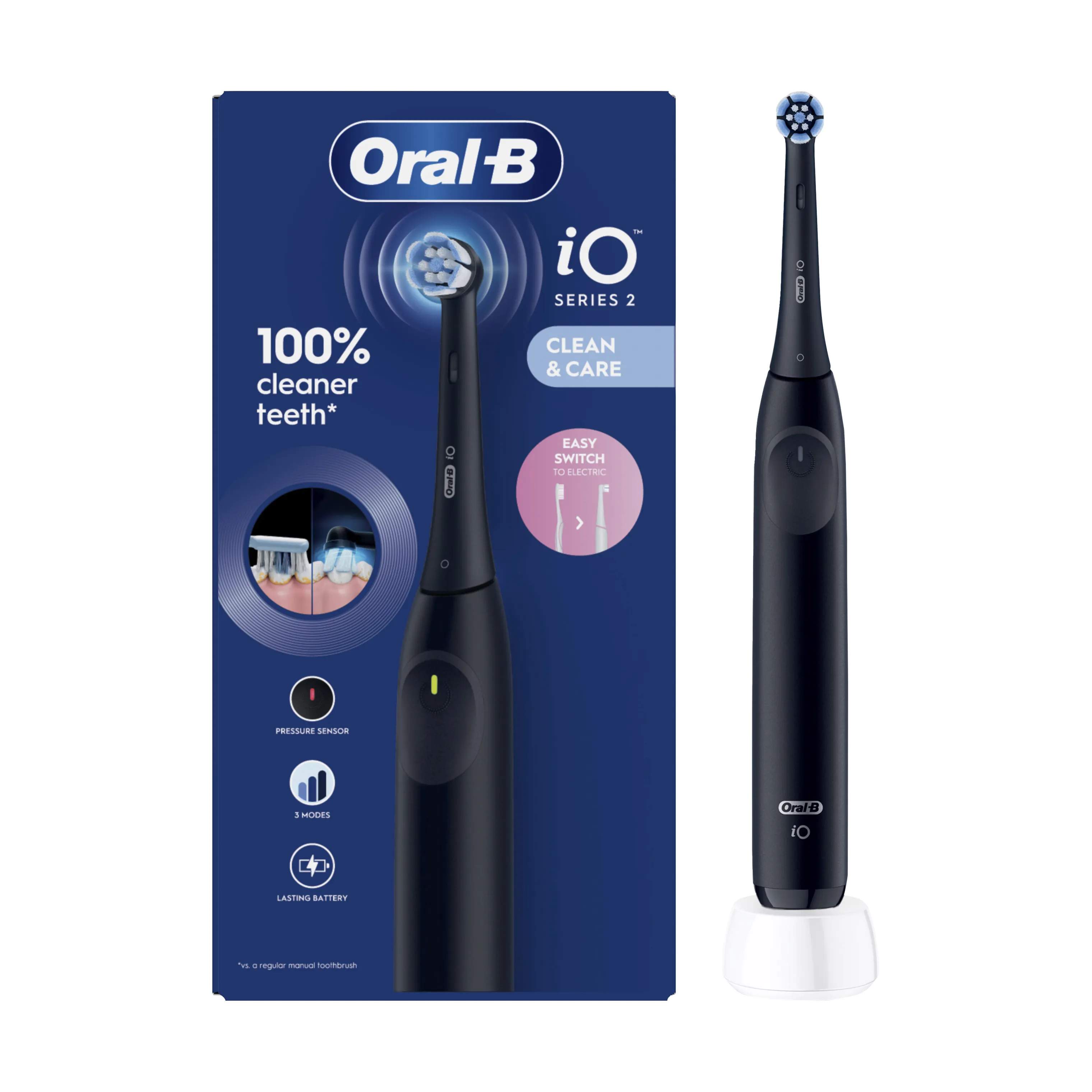 Oral-B Eltandbørster iO2 iO 2 Elektrisk Tandbørste i Night Black, 4