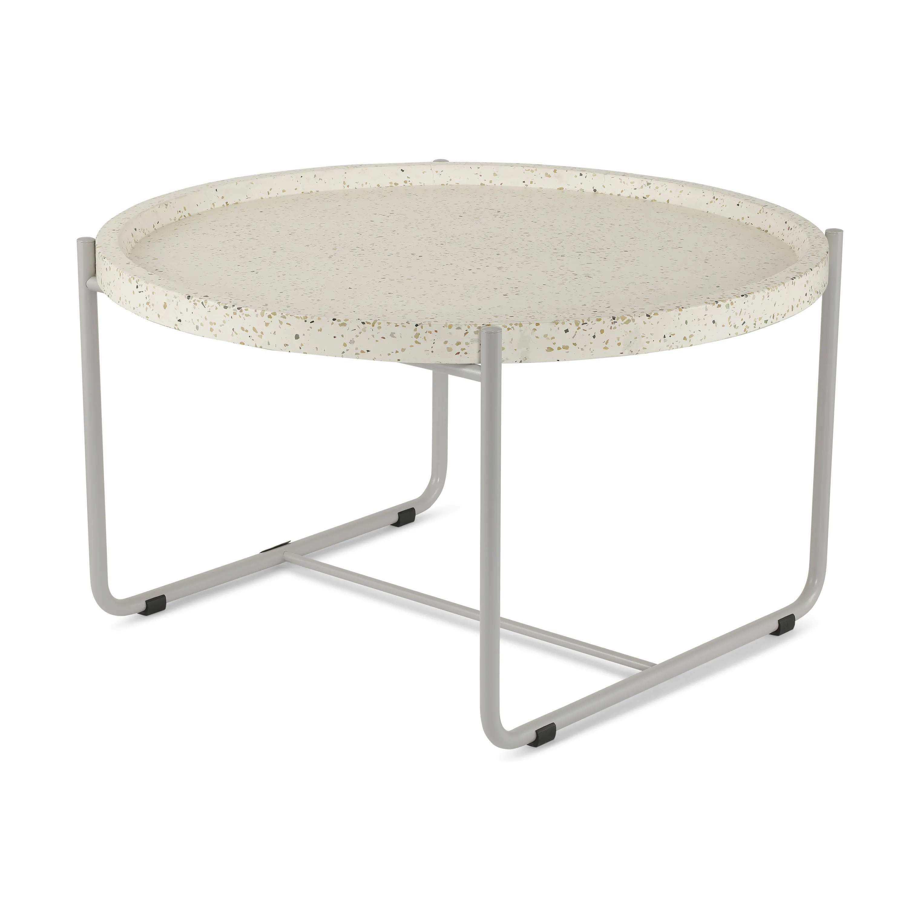 Terrazzo Loungebord, aluminum grey/white, large