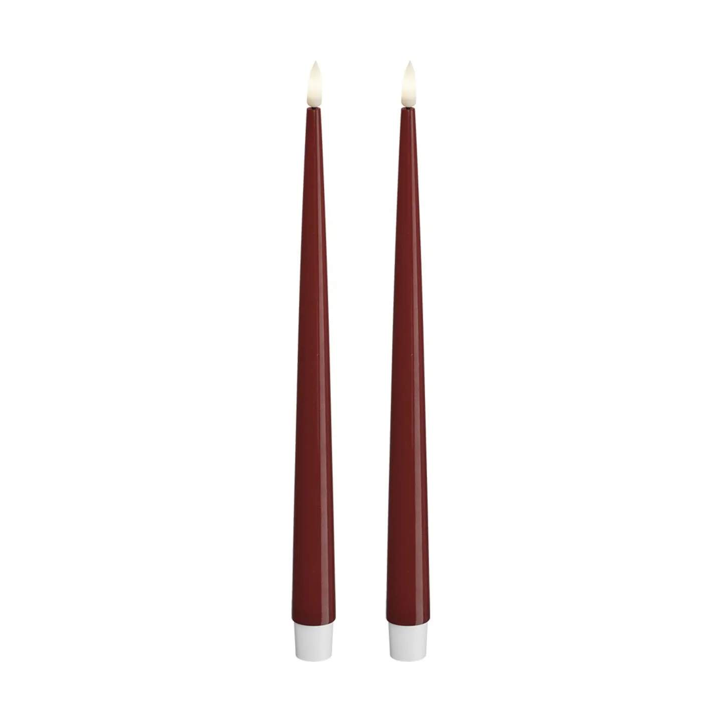 Deluxe Homeart LED-lys Real Flame LED Kertelys i Rød, 28 cm, 1