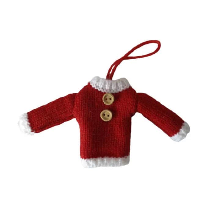 Tilbehør til nissedør - Sweater, rød, large
