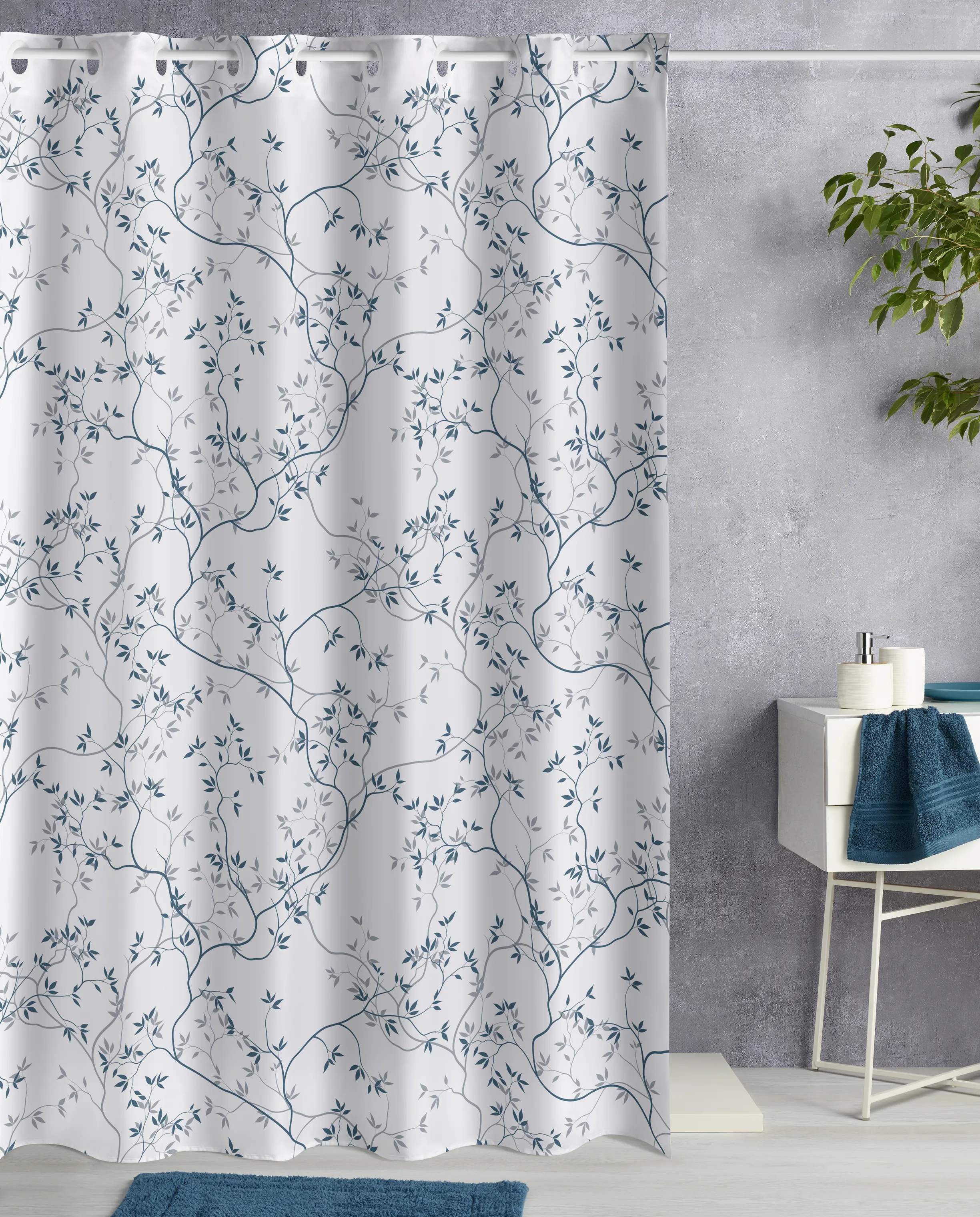 Atenas Badeforhæng Badeforhæng i Blå/Blomster, 2