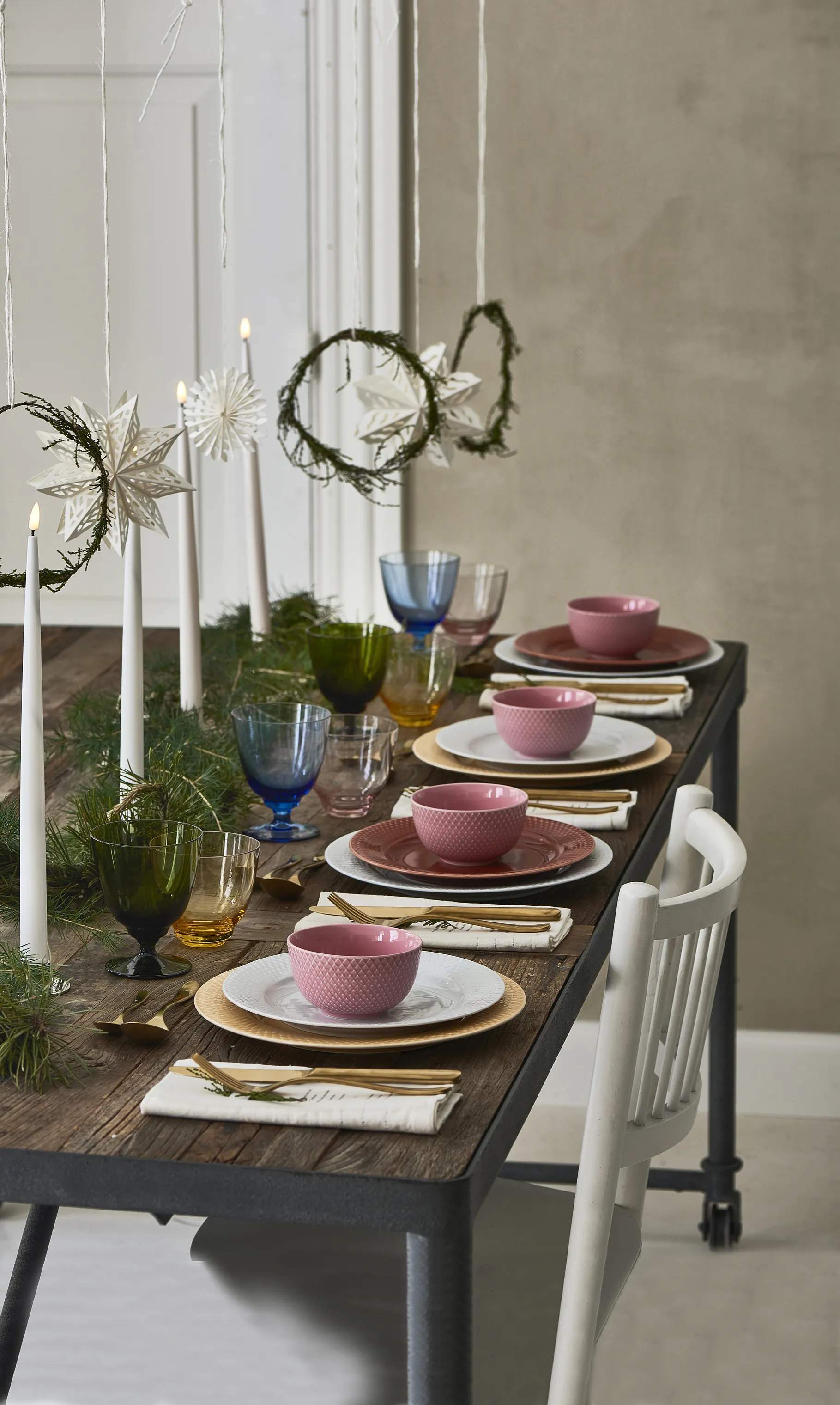 Lyngby Porcelæn Serveringsskåle Rhombe Color Skål i Rosa, 11 cm, 5