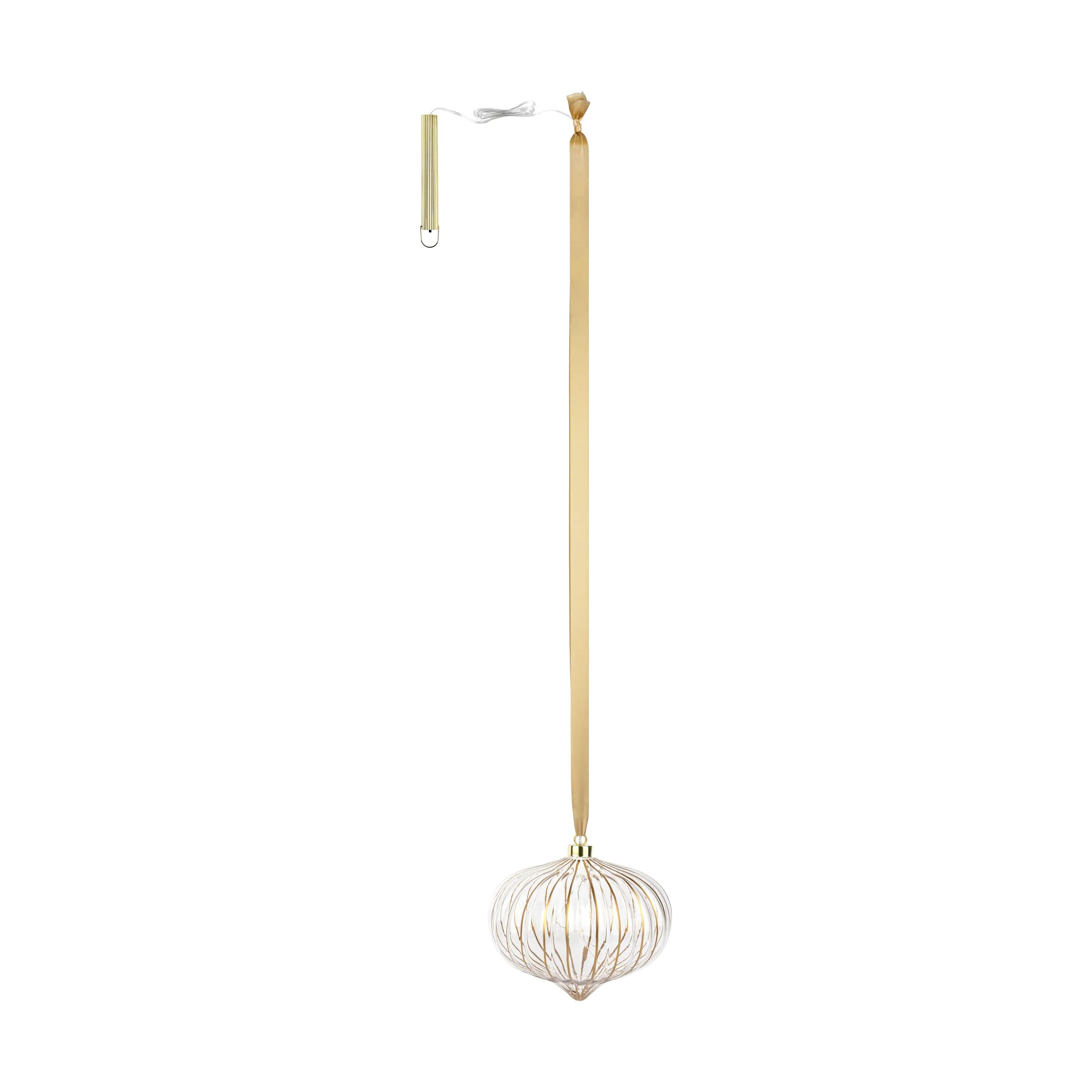 Casa Christmas Lysdekoration LED Ophæng - Kugle i Guld/Kugle, 3