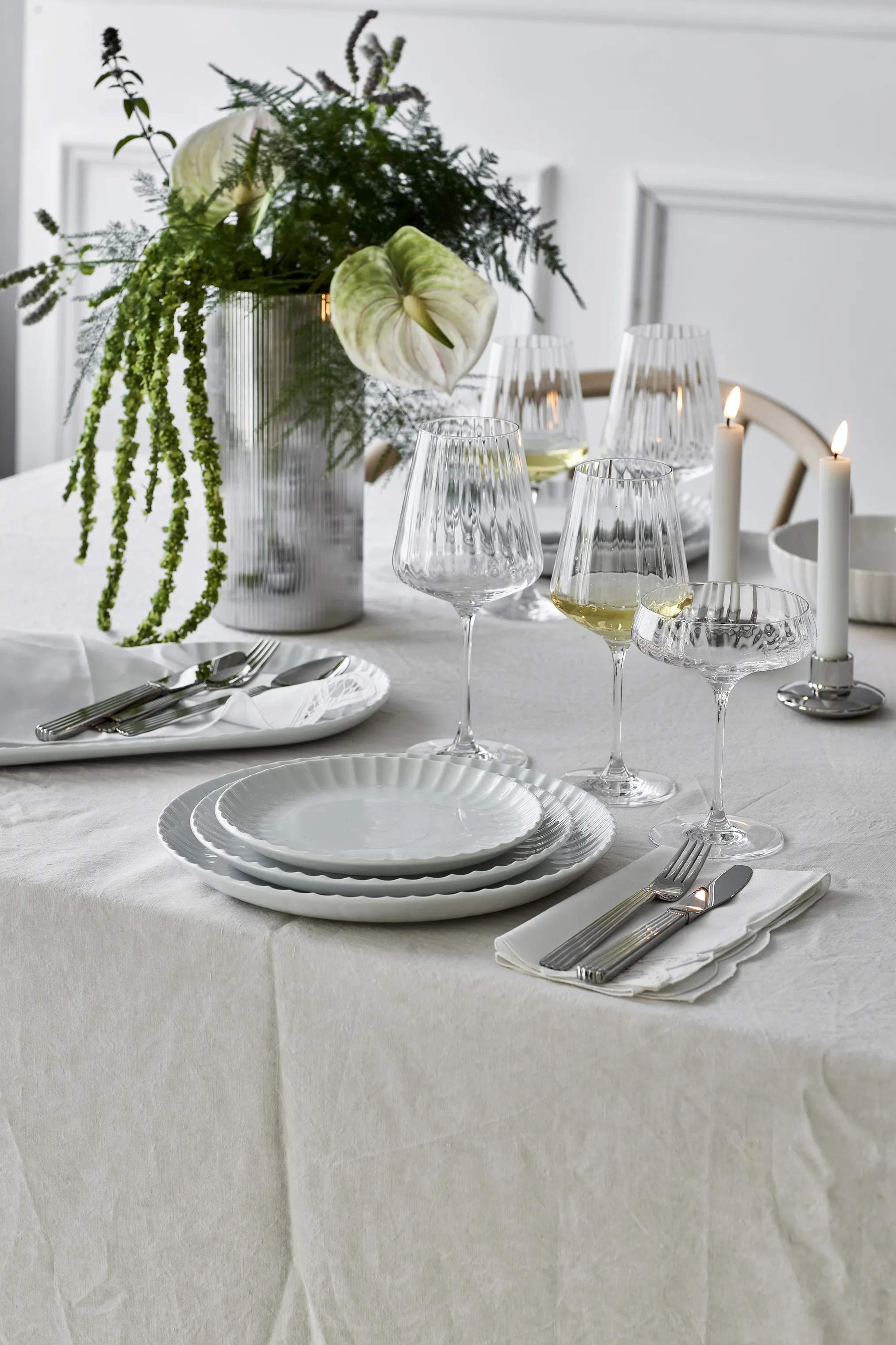 Georg Jensen Middagstallerkener Bernadotte Coupe Middagstallerken i Hvid, 4