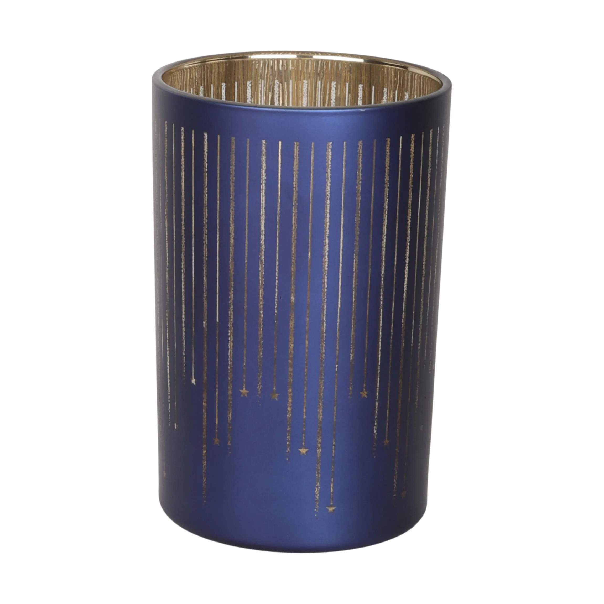 Fyrfadsstage, mørkeblå/guld, large