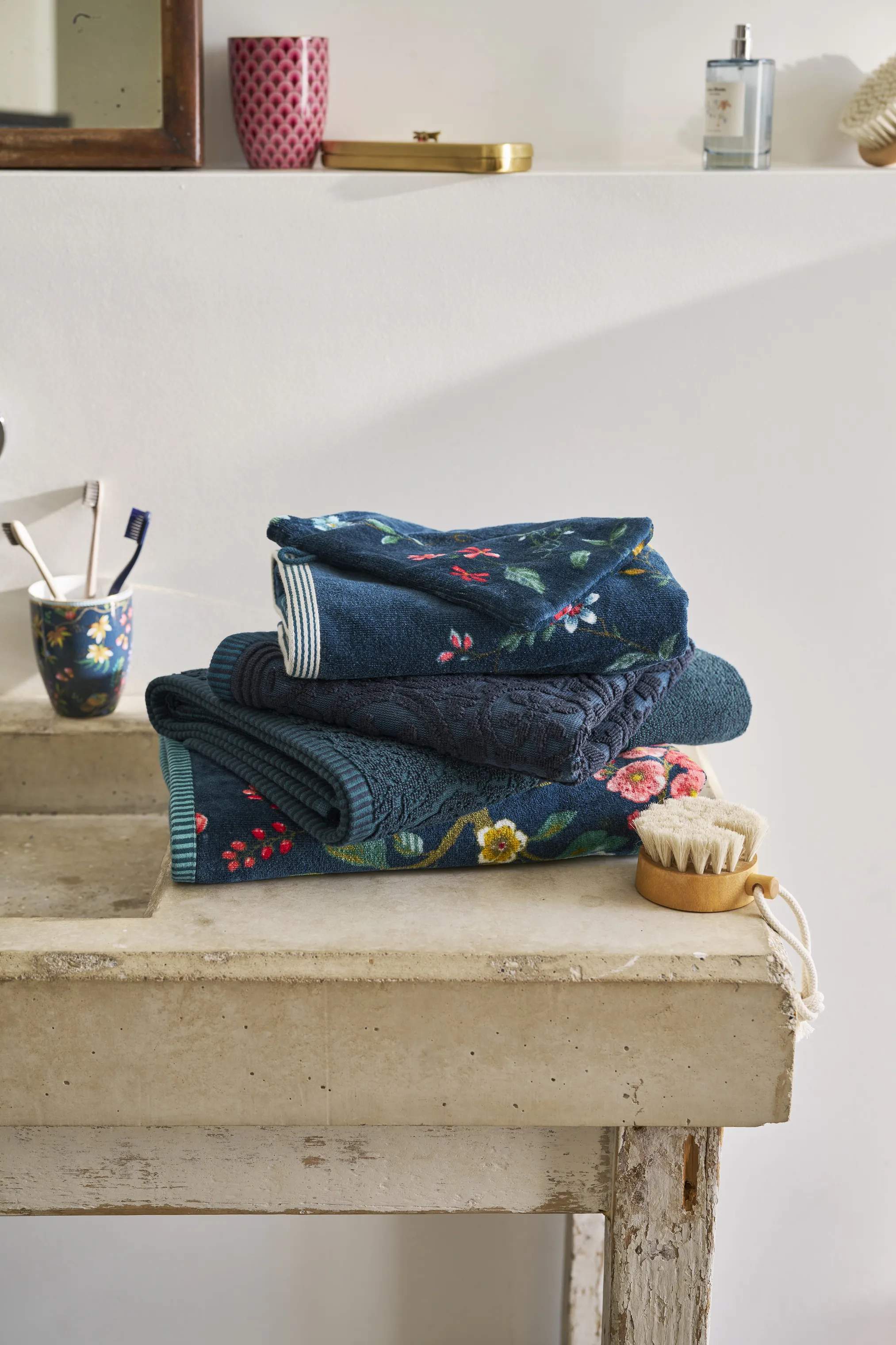 PIP Studio Vaskeklude Les Fleurs Vaskehandske i Dark Blue, 4