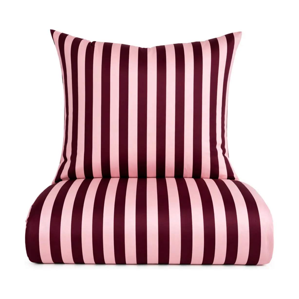 omhu Sengetøj Block strib Blok Strib Sengetøj i Rose, B140 x L220 cm, 1