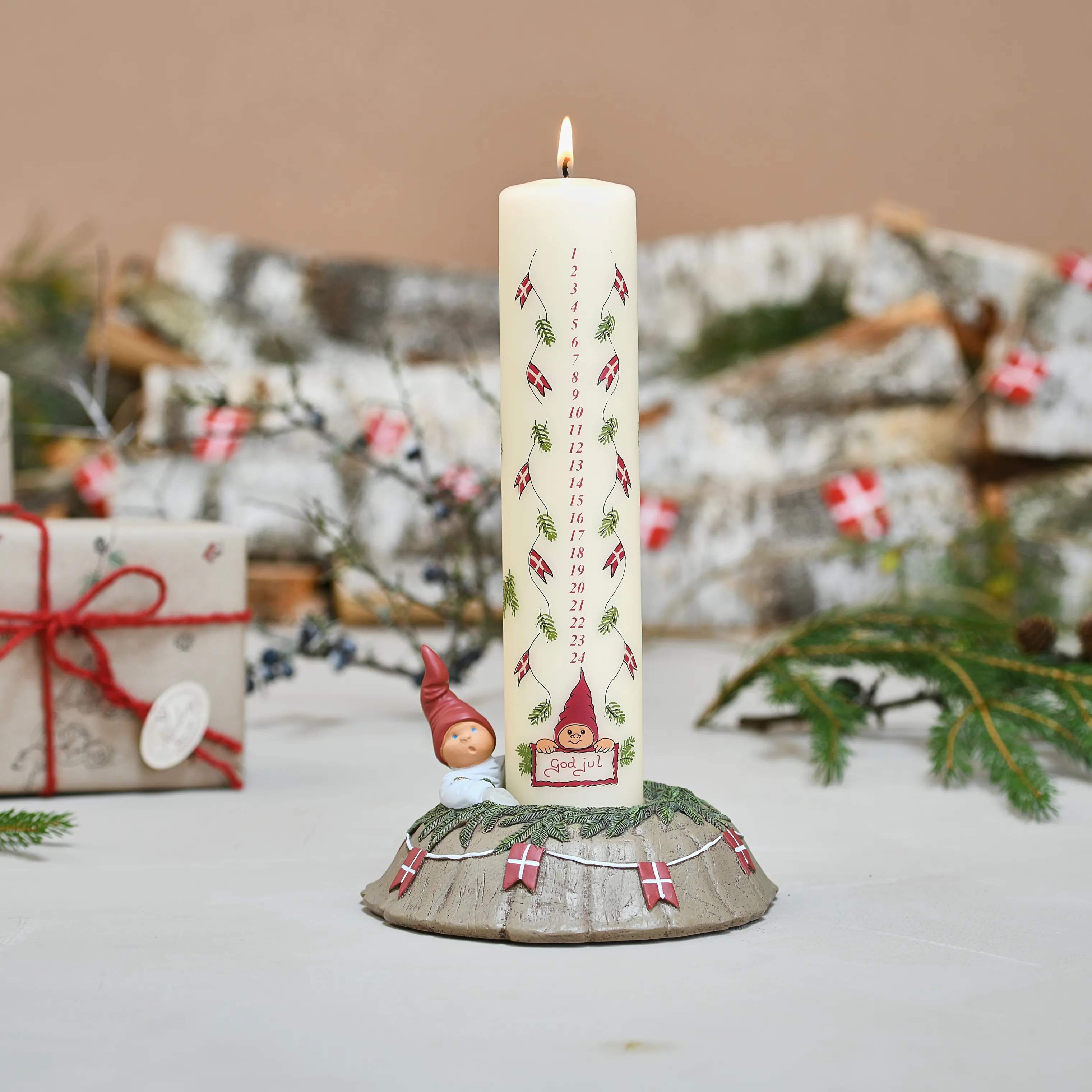 Klarborg Jule- og adventsstager Kalenderstage - Paw i Multifarvet, 10 cm, 2
