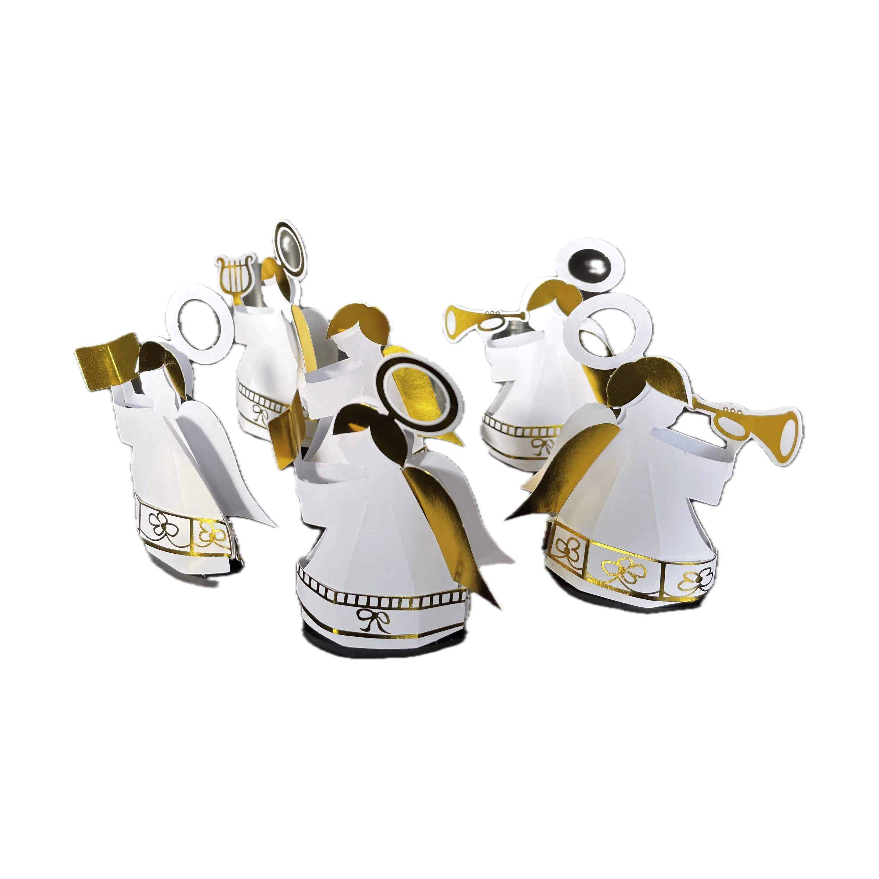 Jette Frölich Design Julefigurer Papirfigur - 5 stk. i Hvid / Guld, 1