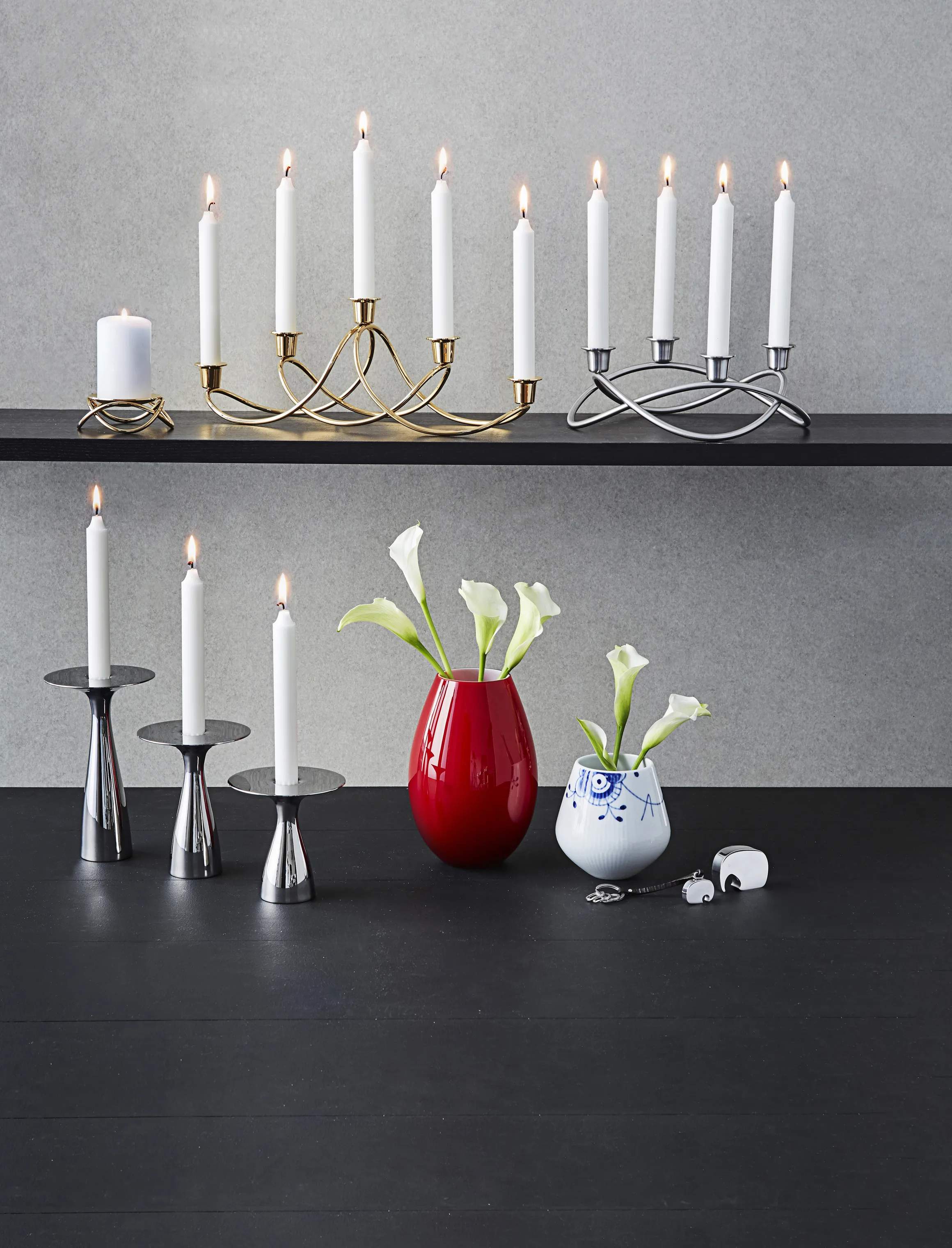 Georg Jensen Kronelysestage Christmas Collectibles Harmony Lysestage i Guldfarvet, 2