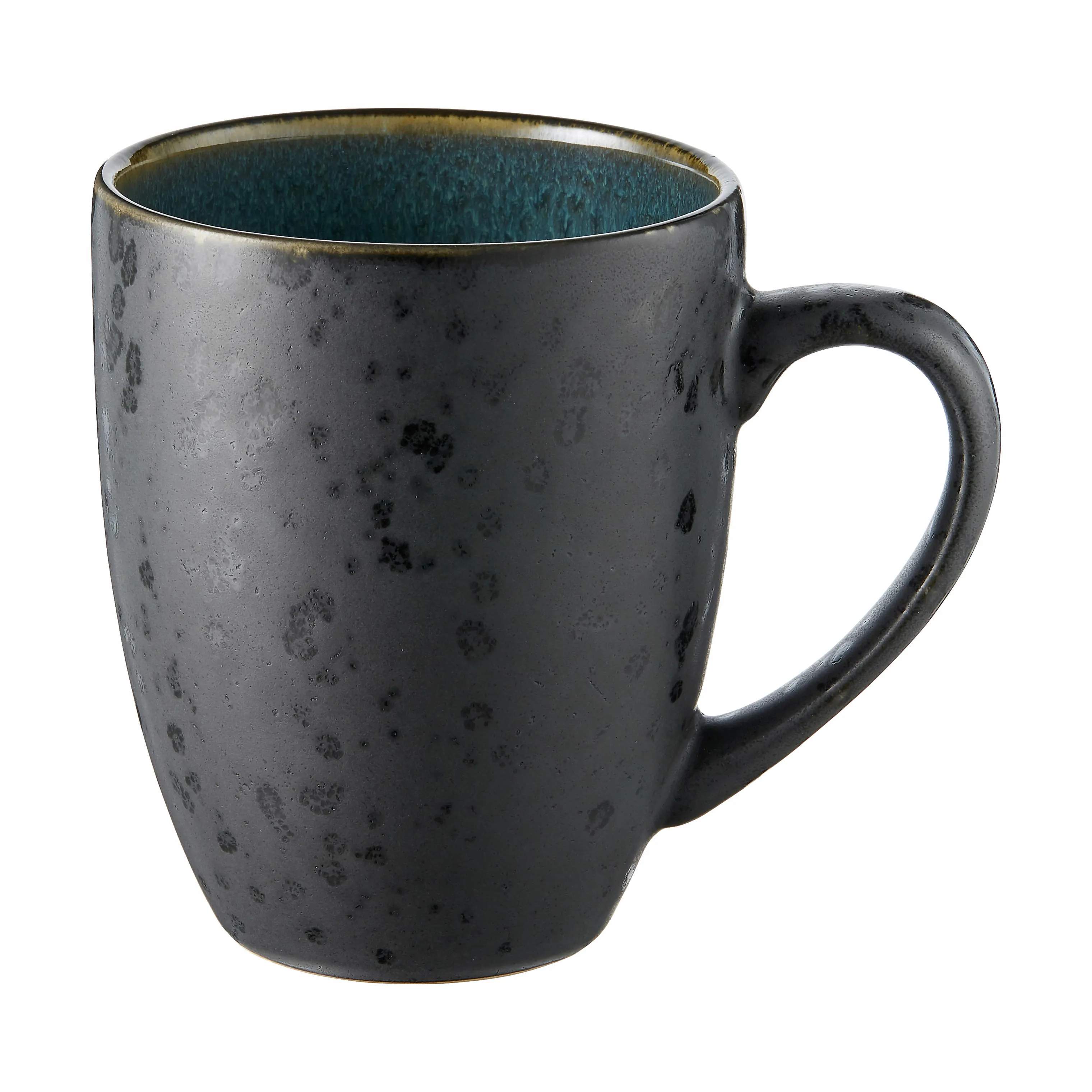 Bitz Krus og kopper med hank Krus i Sort/mørkegrøn, 30 cl, 1