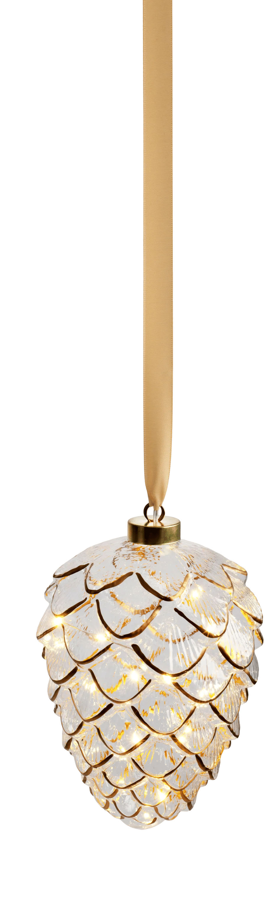 LED Ophæng - Kogle, guld/kogle, large