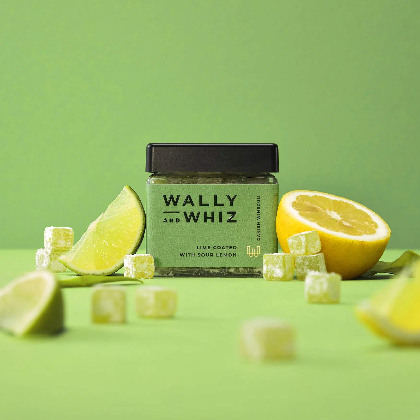 Wally and Whiz Søde sager Vingummi - Lime med Sour Citron i 135 gram, 2