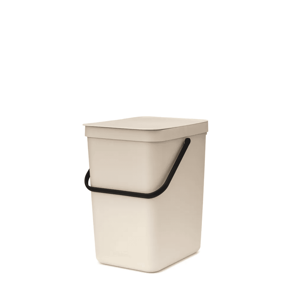 Brabantia Spande uden pedal Sort & Go Affaldsspand i Soft Beige, 25 L, 1