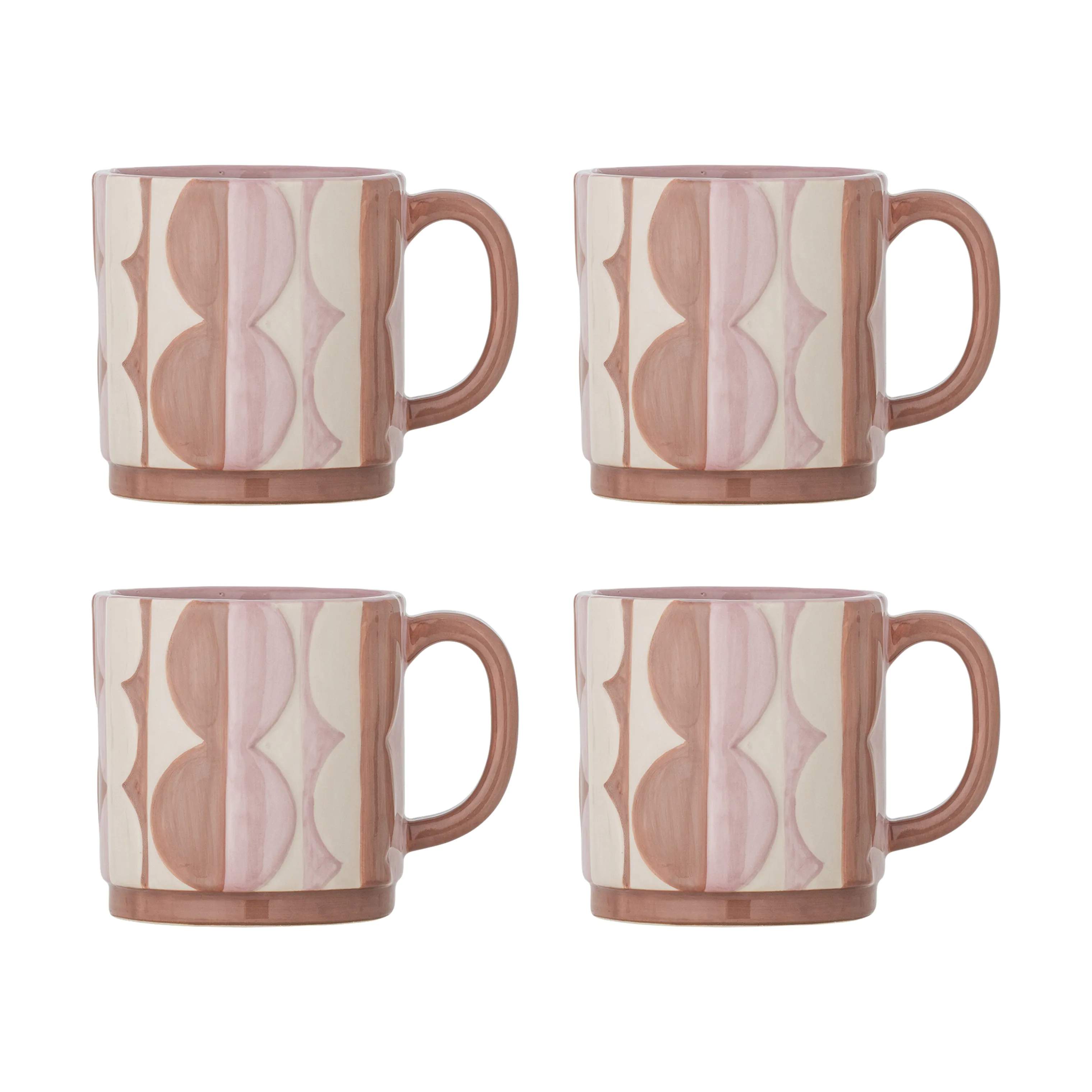 Bloomingville Krus og kopper med hank Saul Kop - 4 stk. i Lyserød, 1