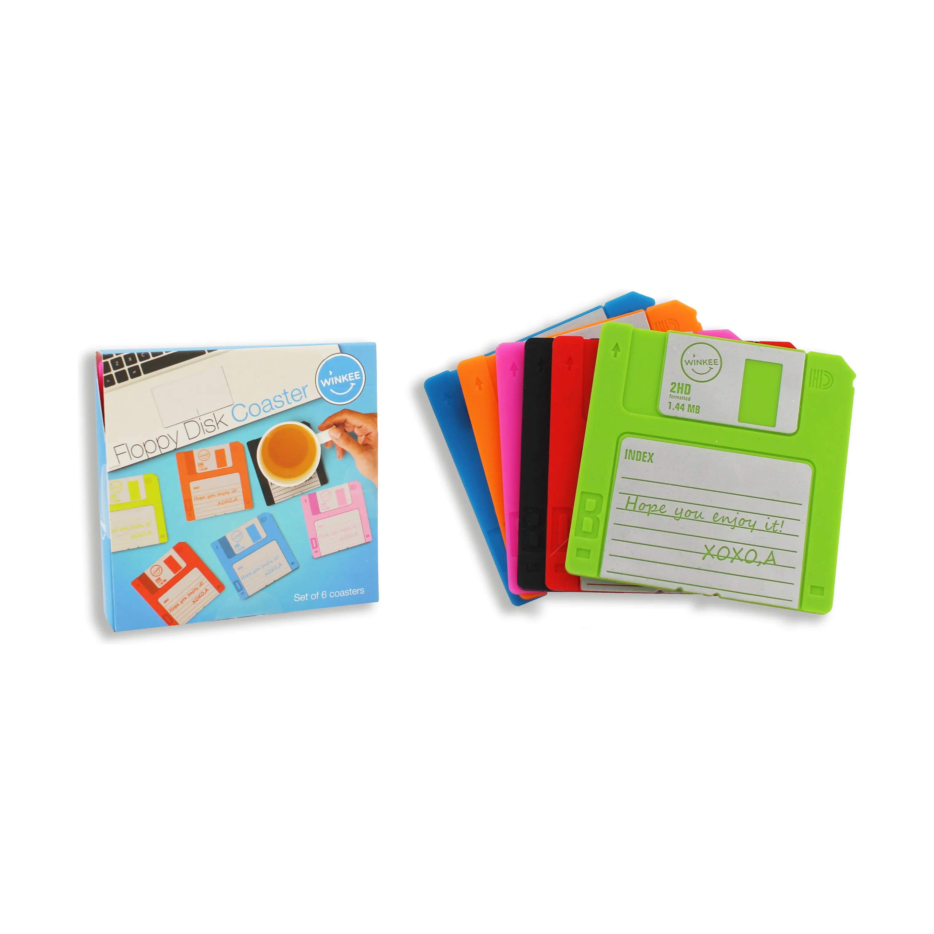 Winkee Bordskånere Bordskåner - Diskette - 6 stk. i Multi/Mønster, 1