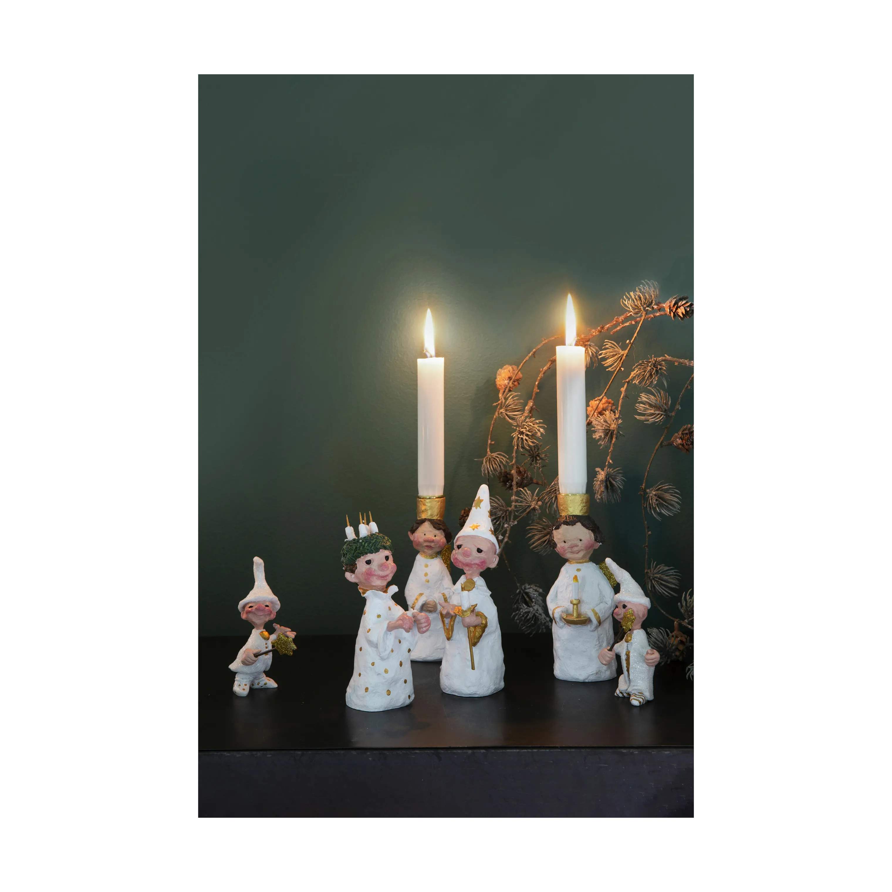 Medusa Copenhagen Julefigurer Figur - Luciadreng m. lys i Hvid, 18,5 cm, 3