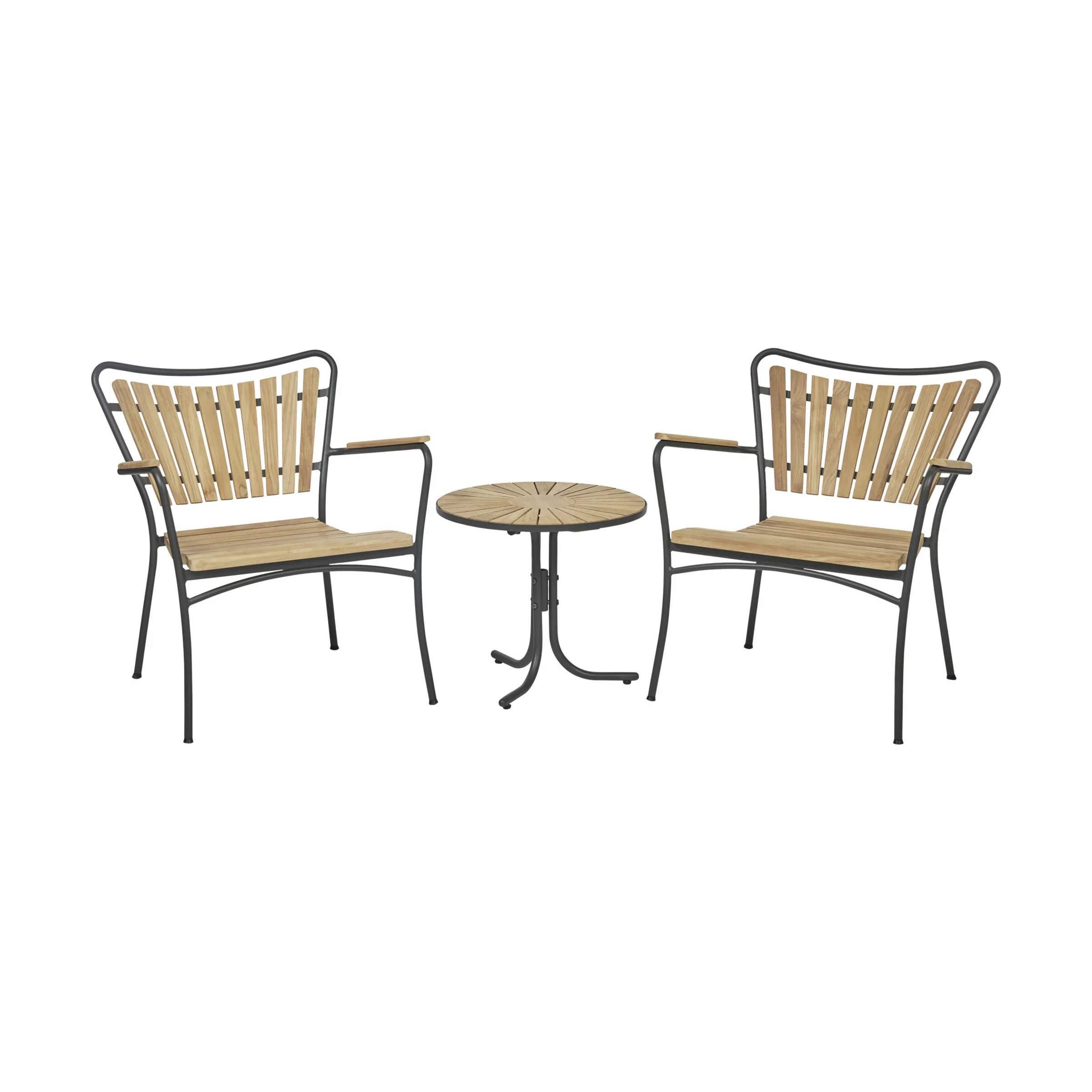 Marguerit Loungesæt - 1 bord og 2 stole, antracit, large