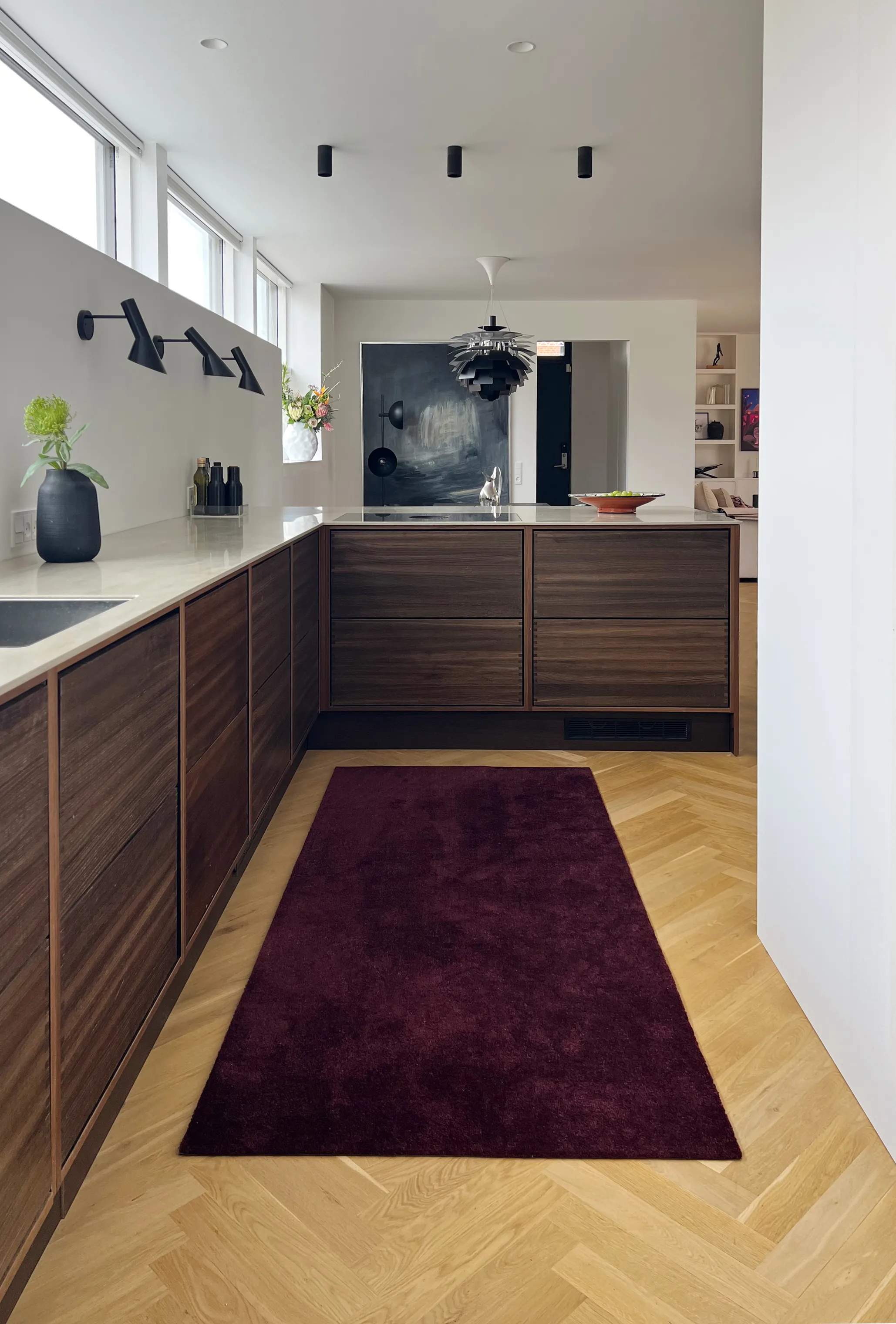 Tica Copenhagen Gulvtæpper Uni Color Unicolor Gulvmåtte i Bordeaux, B90 x L200 cm, 4