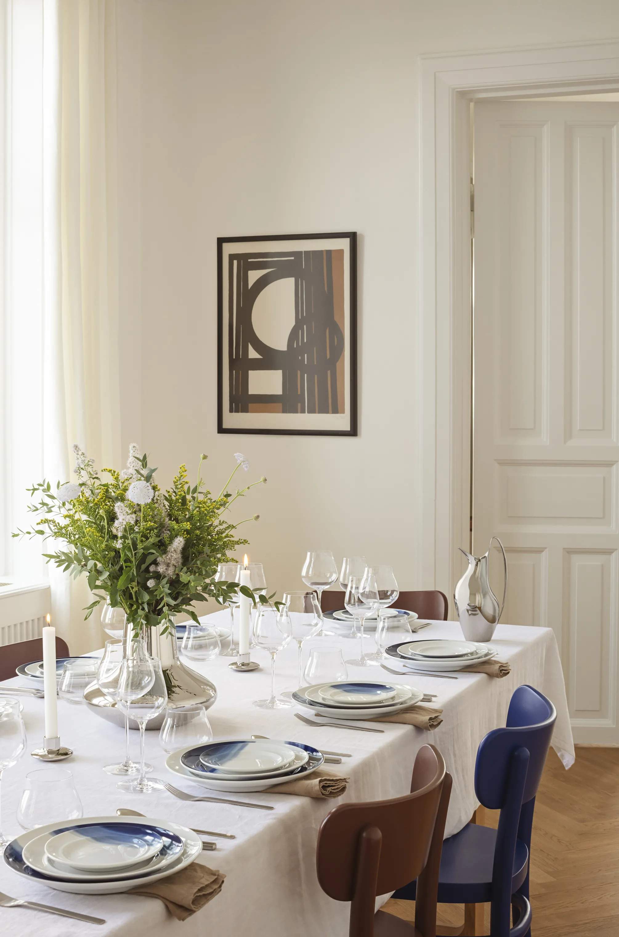 Georg Jensen Kagetallerkener Henning Koppel Koppel Decor Sidetallerken i Hvid/Blå, 3