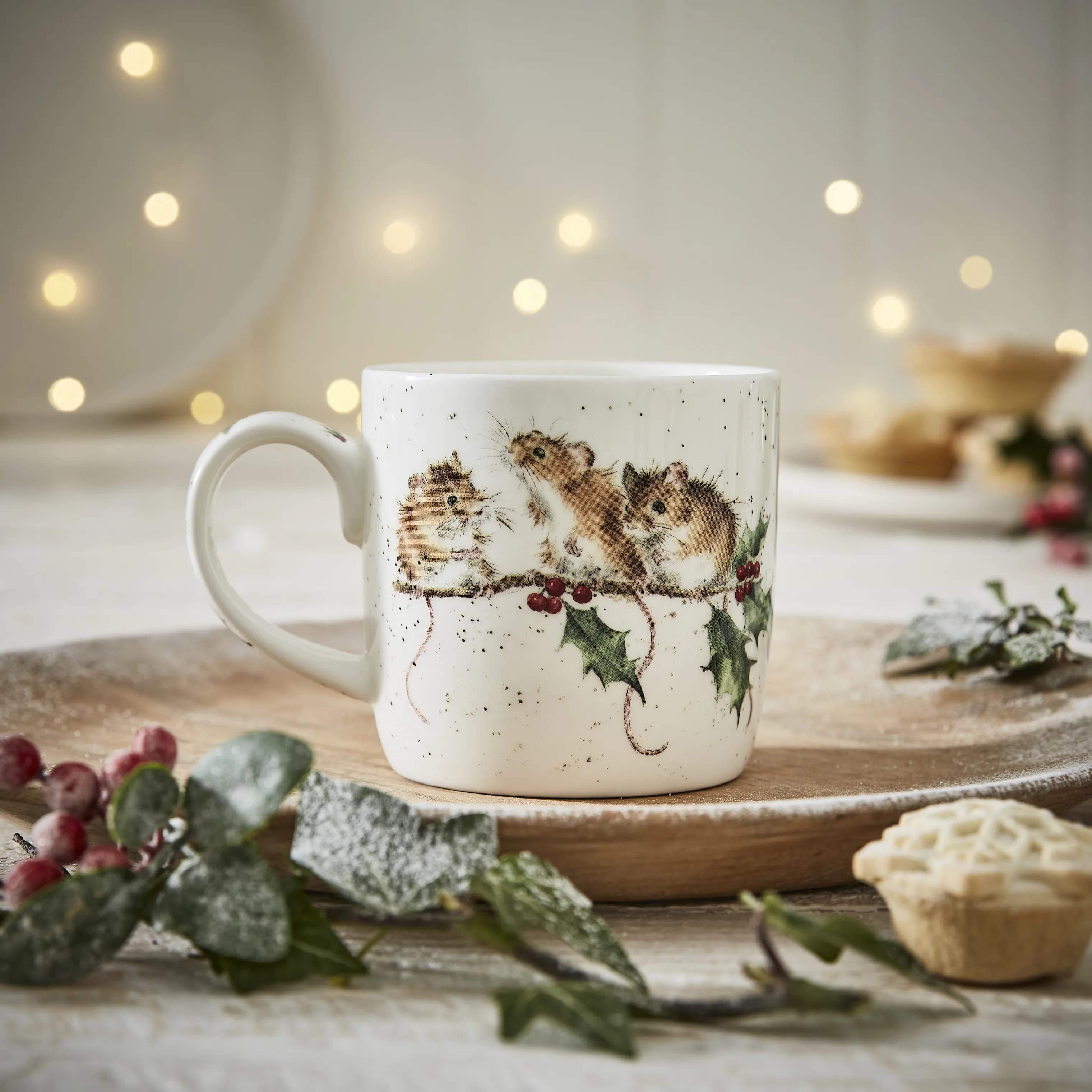Royal Worcester Krus og kopper med hank Wrendale Krus - Winter mice i Festlige mus, 3