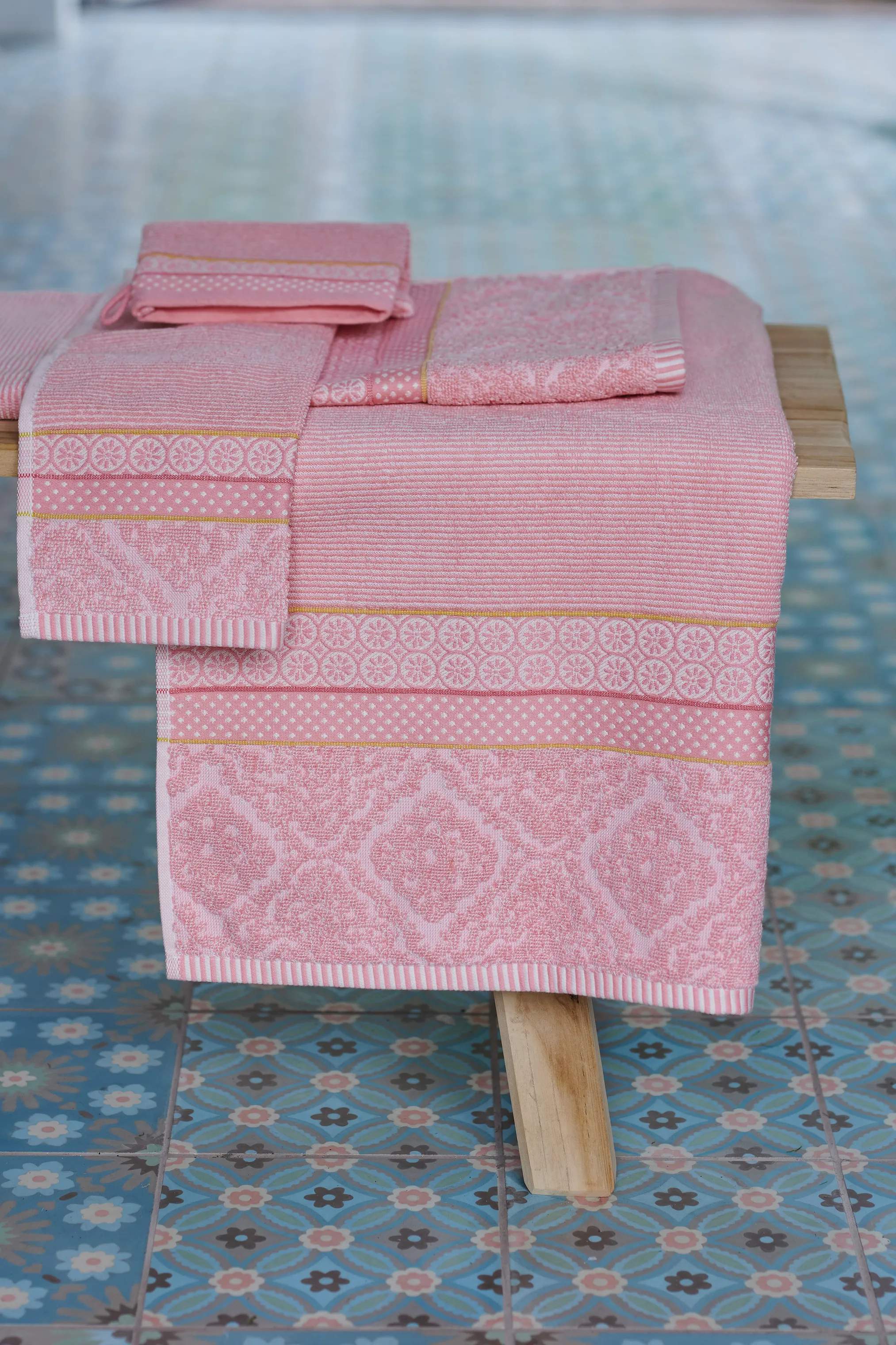PIP Studio Håndklæder Soft Zellige Håndklæde i Pink, B70 x L140 cm, 2