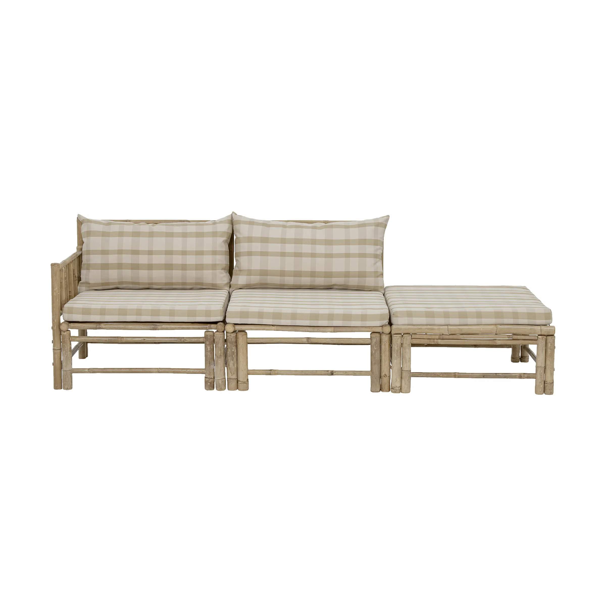 Bloomingville Loungestole Korfu Modul Haveskammel i Natur, B72 x L72 cm, 4