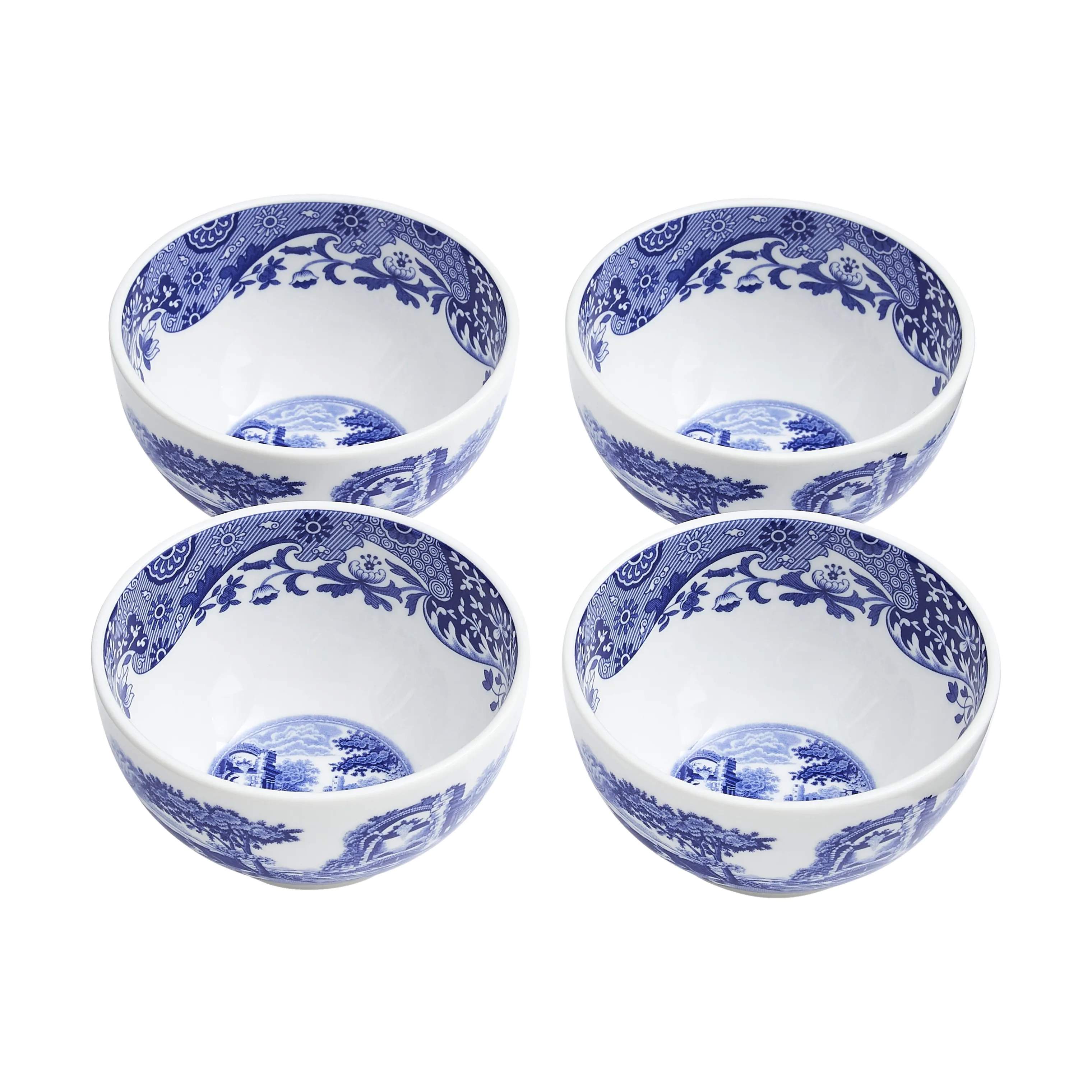 Spode Skåle Blue Italian Blue Italien Skål - 4 stk. i blå/hvid, 3