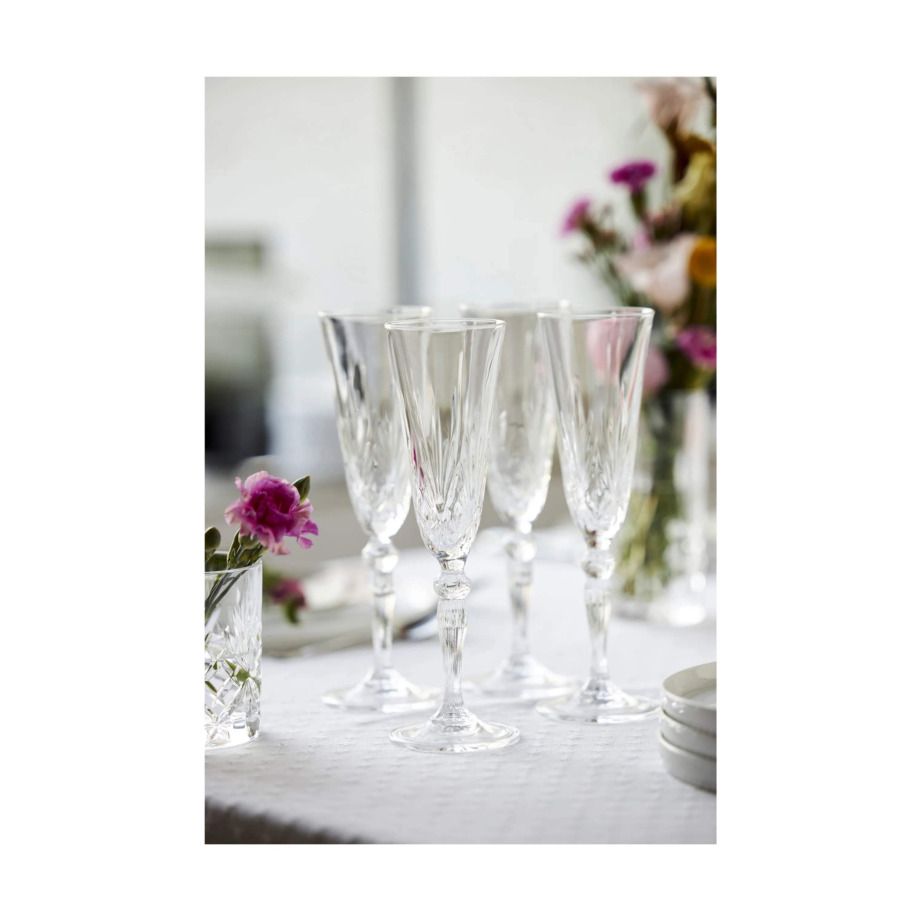 Lyngby Glas Champagneglas Melodia Champagneglas - 4 stk. i Klar, 16 cl, 5