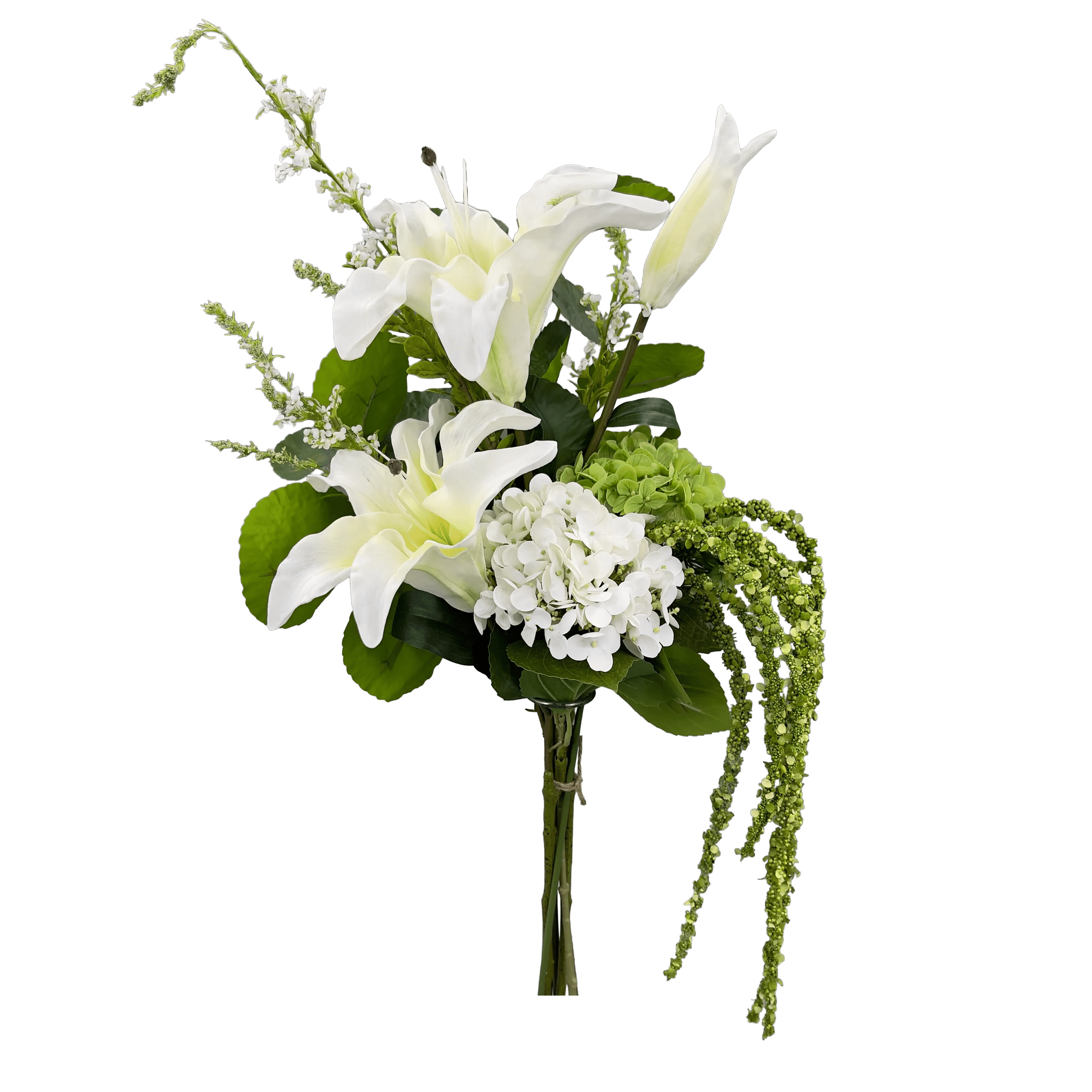everbloom Kunstige blomster Kunstig Real Touch Blomsterbuket i Hvid/grøn, 1