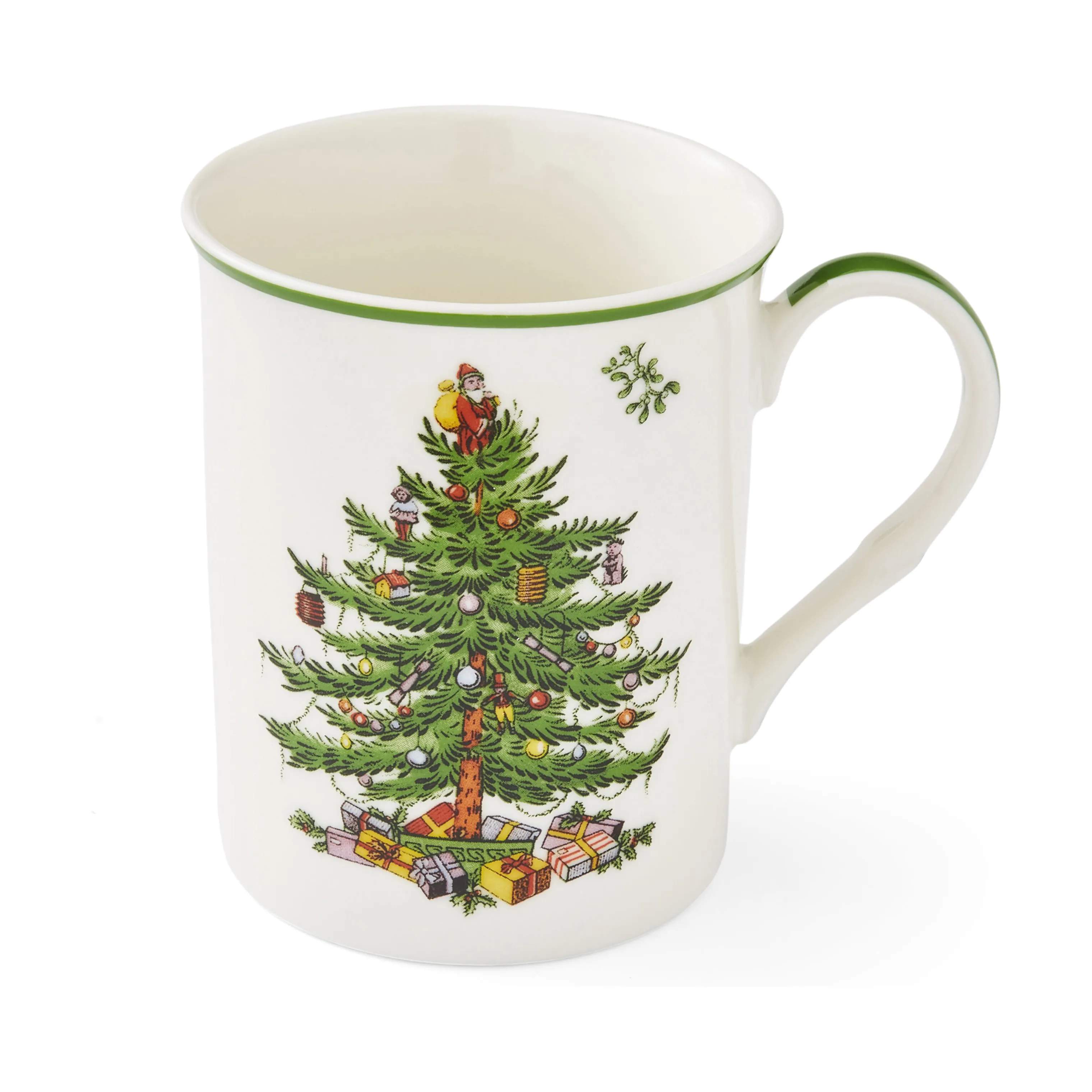 Spode Krus og kopper med hank Christmas Tree Krus - 4 stk. i Hvid/grøn/rød, 4