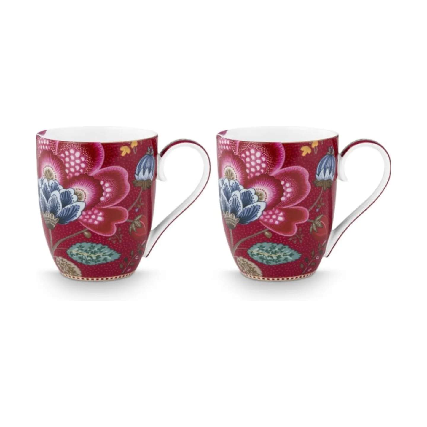PIP Studio Krus og kopper med hank Blooming Tales Krus - 2 stk. i Rød, 450 ml, 3